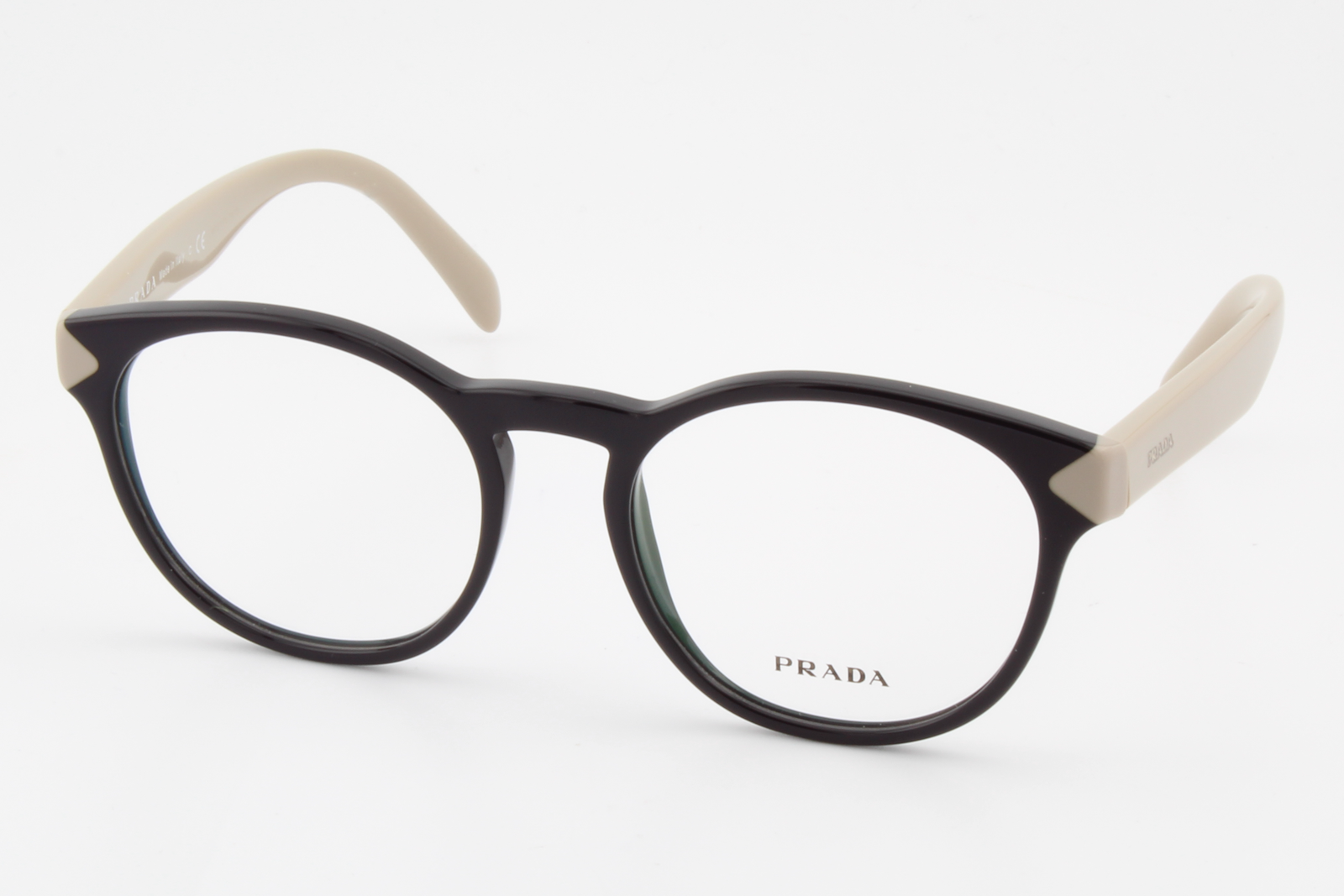 Prada VPR16T  Unisex Round Glasses Frame Purple, Biege 50mm