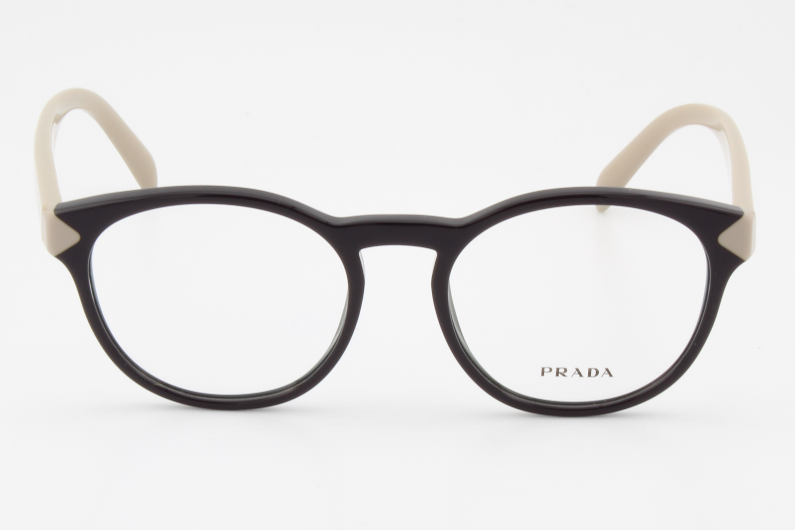 Prada VPR16T  Unisex Round Glasses Frame Purple, Biege 50mm