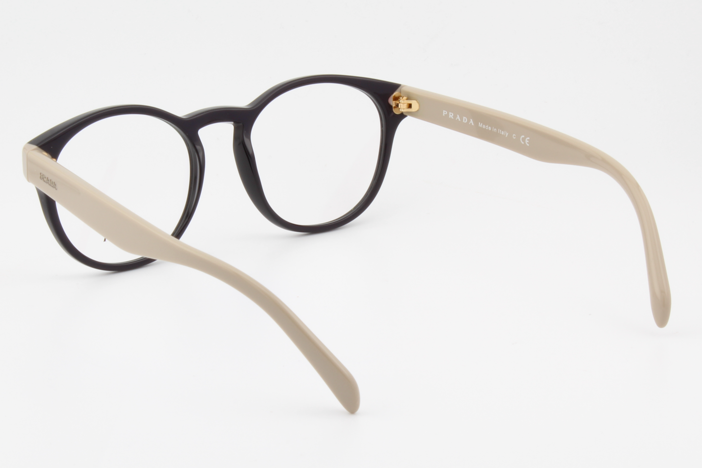 Prada VPR16T  Unisex Round Glasses Frame Purple, Biege 50mm