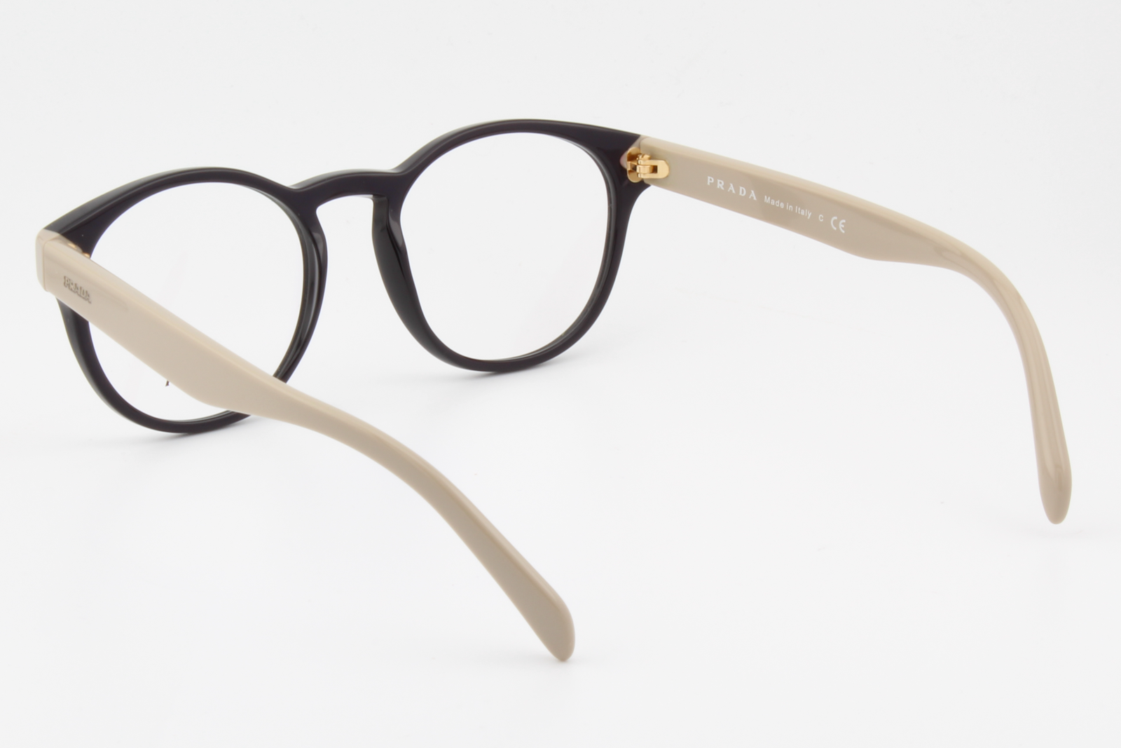 Prada VPR16T  Unisex Round Glasses Frame Purple, Biege 50mm