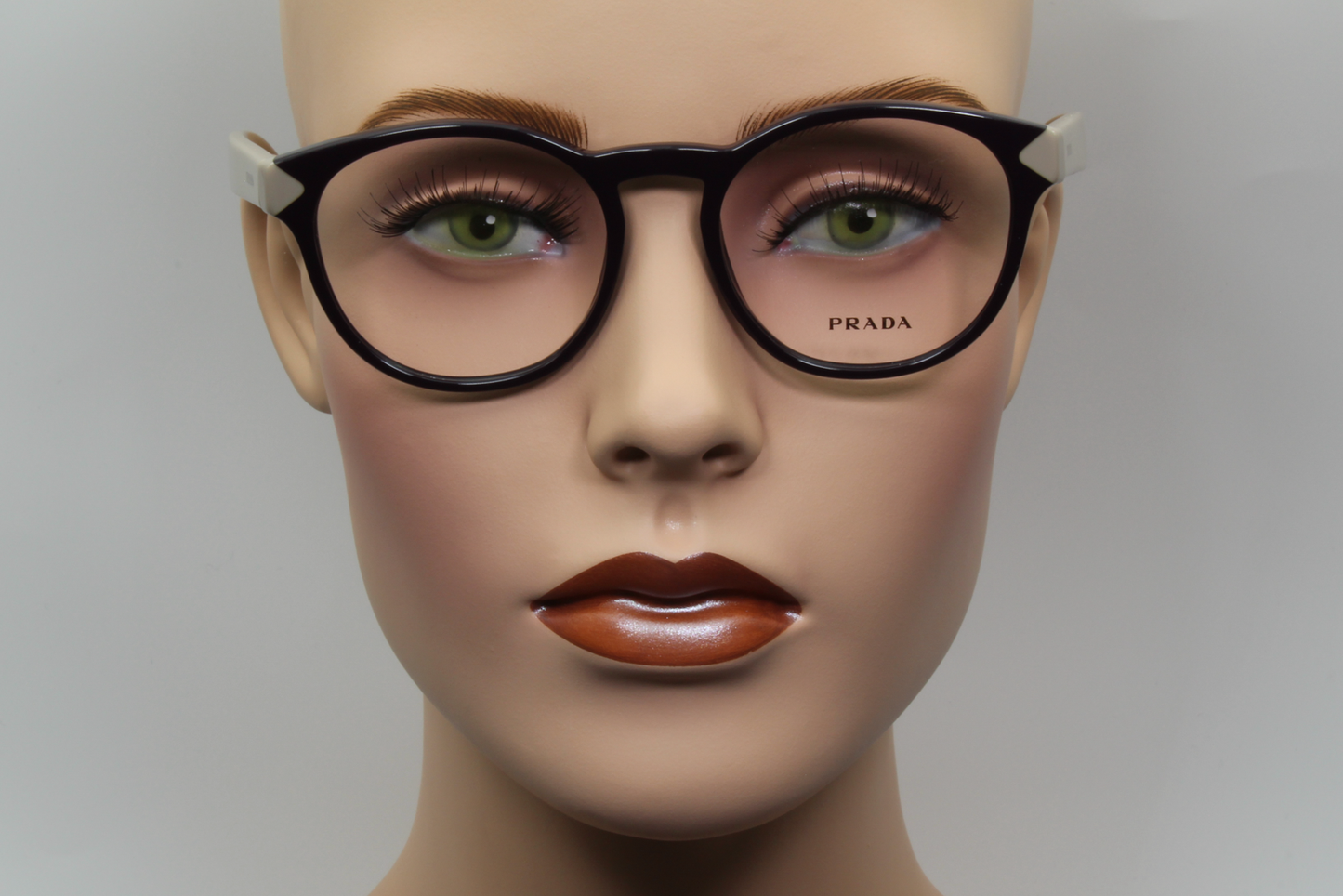 Prada VPR16T  Unisex Round Glasses Frame Purple, Biege 50mm