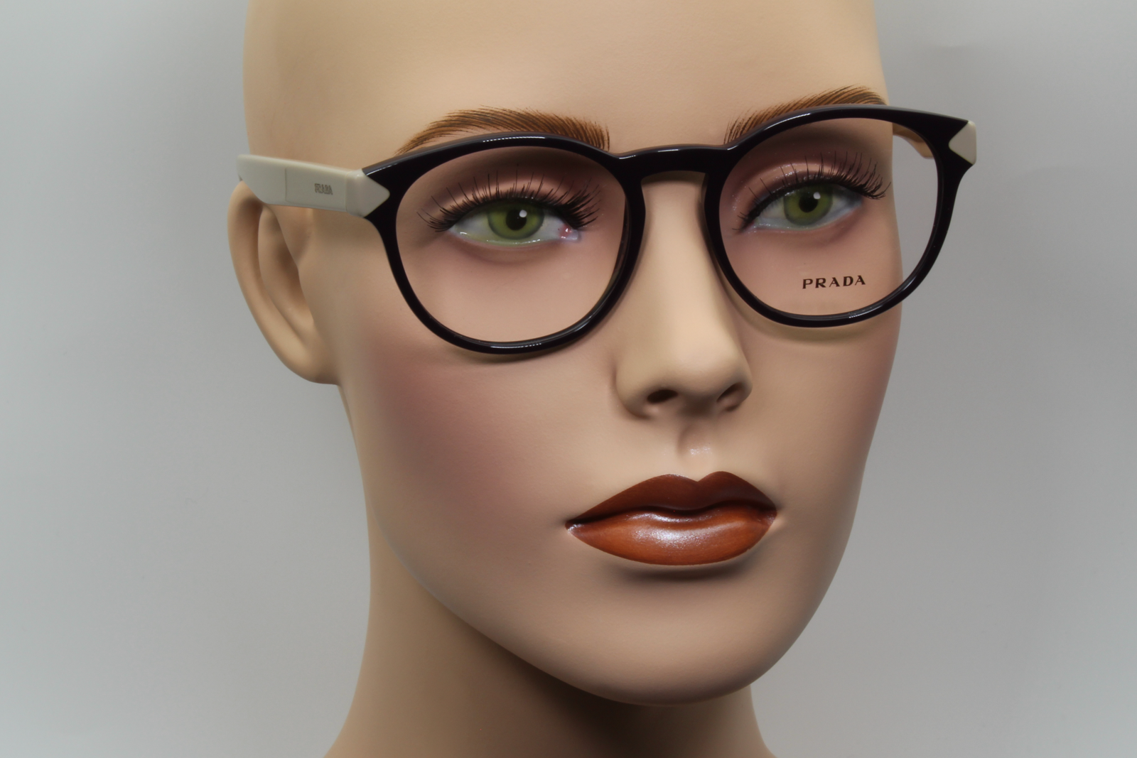 Prada VPR16T  Unisex Round Glasses Frame Purple, Biege 50mm