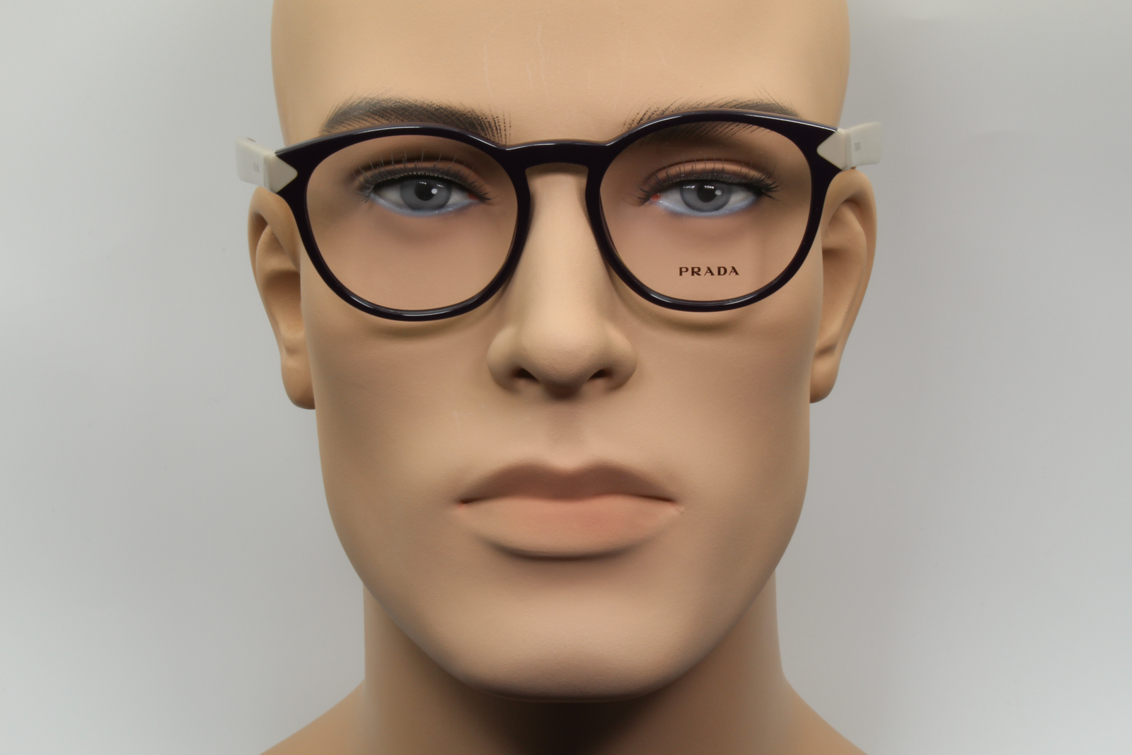 Prada VPR16T  Unisex Round Glasses Frame Purple, Biege 50mm