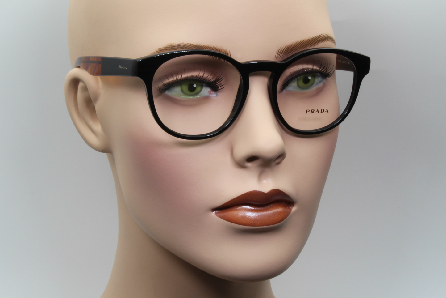 Prada VPR16T  Unisex Round Glasses Frame Black, Havana Brown 50mm