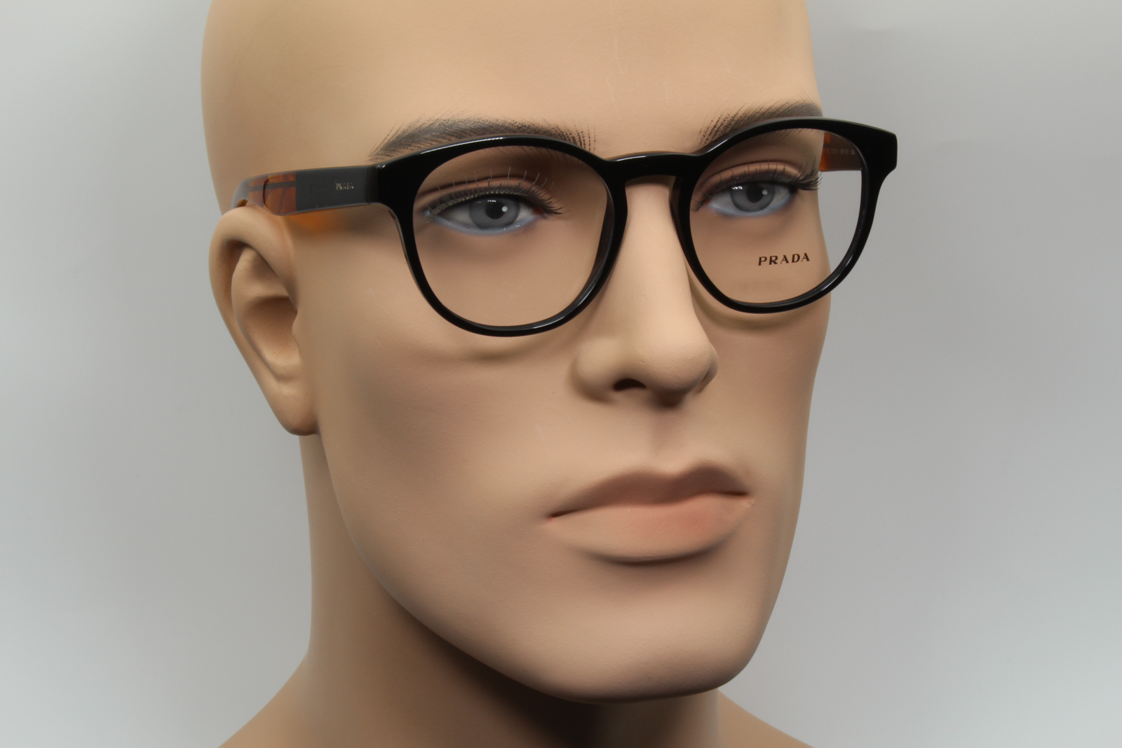 Prada VPR16T  Unisex Round Glasses Frame Black, Havana Brown 50mm