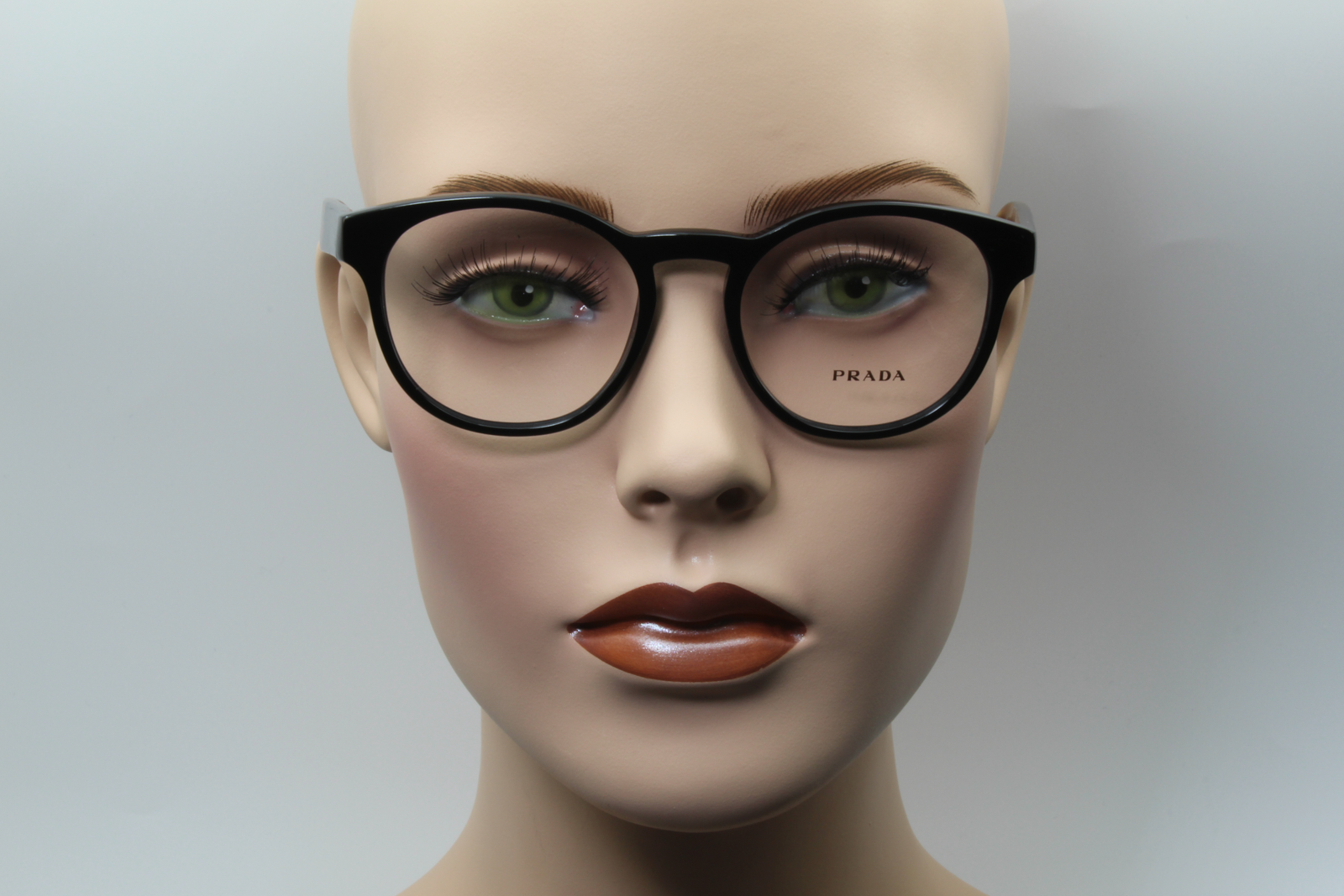 Prada VPR16T  Unisex Round Glasses Frame Black, Havana Brown 50mm