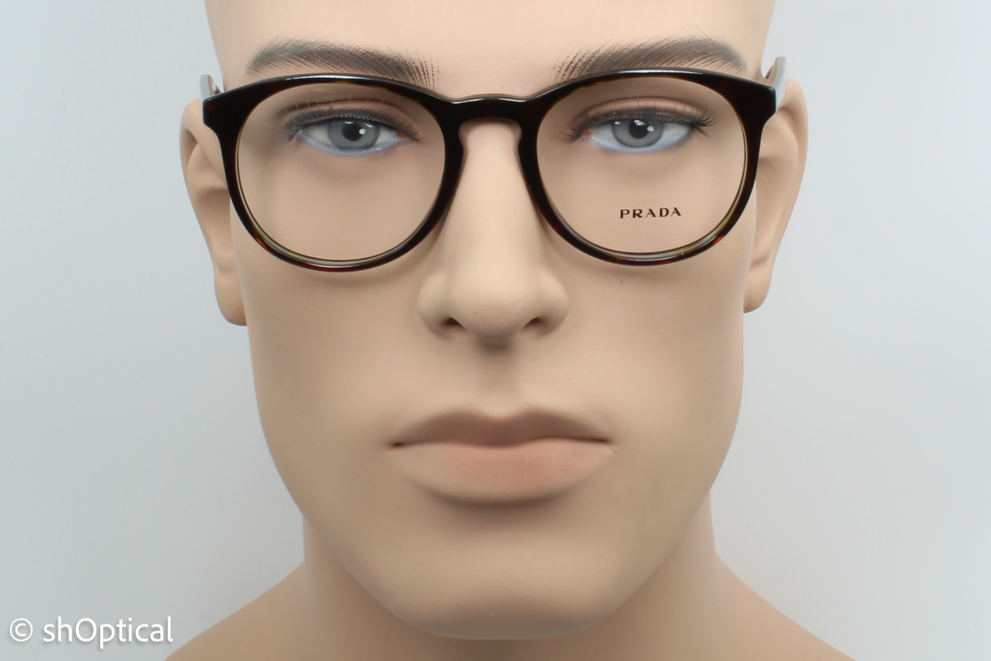 Prada VPR19S  Female Round Glasses Frame Gloss Havana Brown 50mm