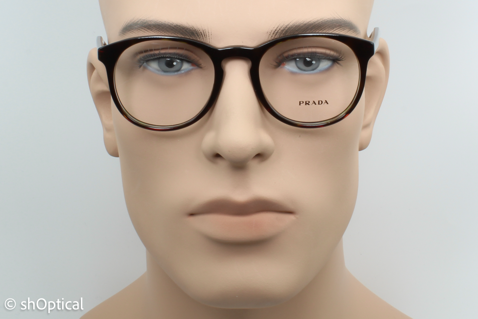 Prada VPR19S  Female Round Glasses Frame Gloss Havana Brown 50mm