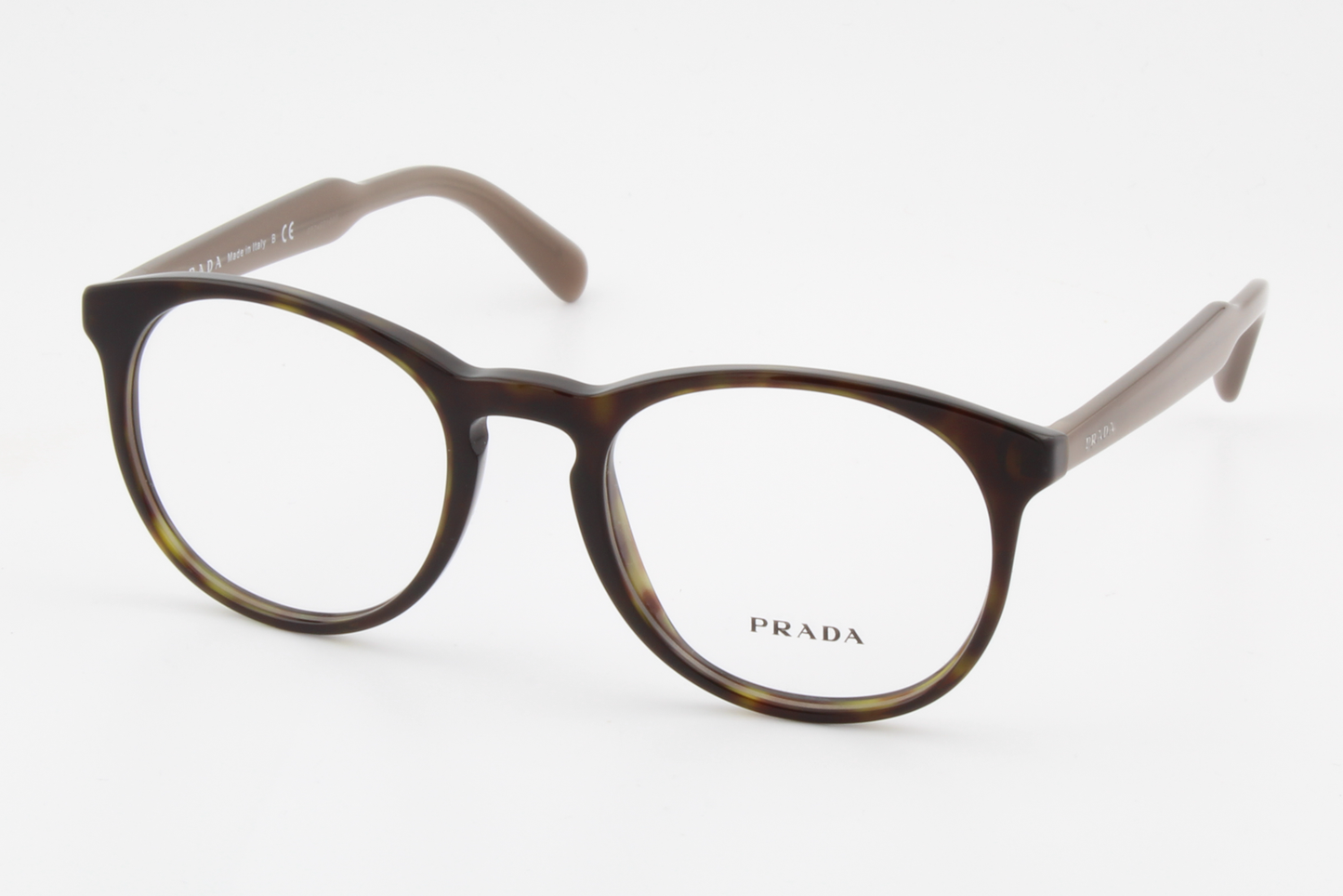 Prada VPR19S  Female Round Glasses Frame Gloss Havana Brown 50mm