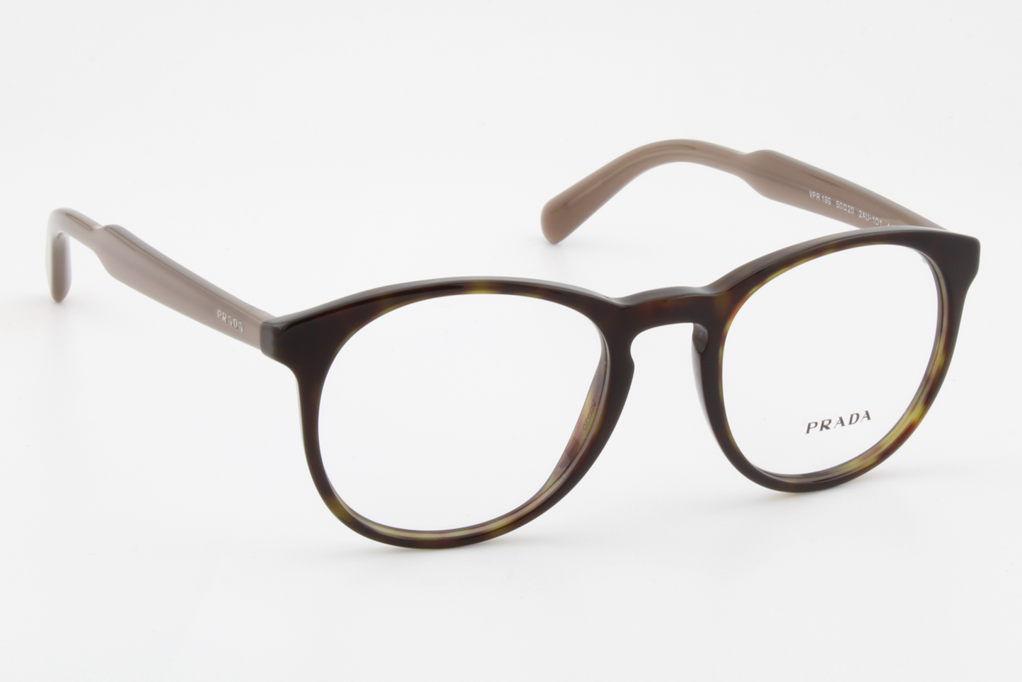 Prada VPR19S  Female Round Glasses Frame Gloss Havana Brown 50mm