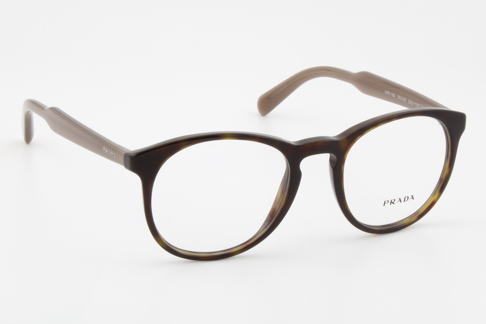 Prada VPR19S  Female Round Glasses Frame Gloss Havana Brown 50mm
