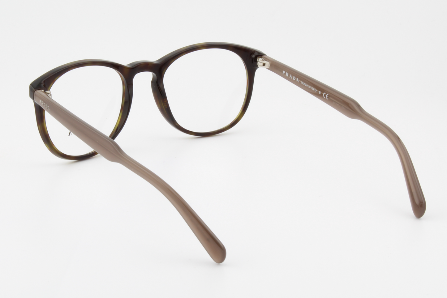 Prada VPR19S  Female Round Glasses Frame Gloss Havana Brown 50mm