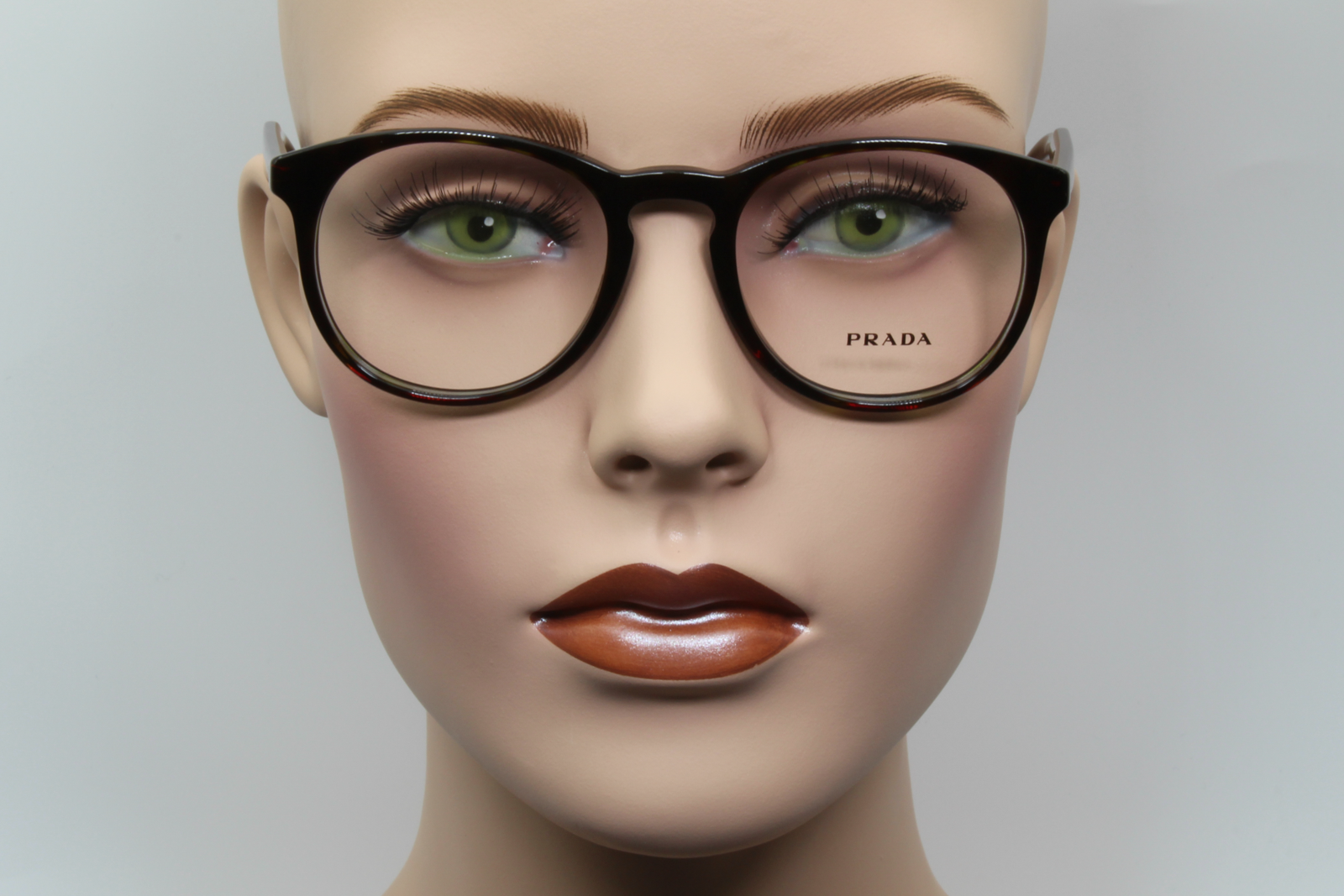 Prada VPR19S  Female Round Glasses Frame Gloss Havana Brown 50mm