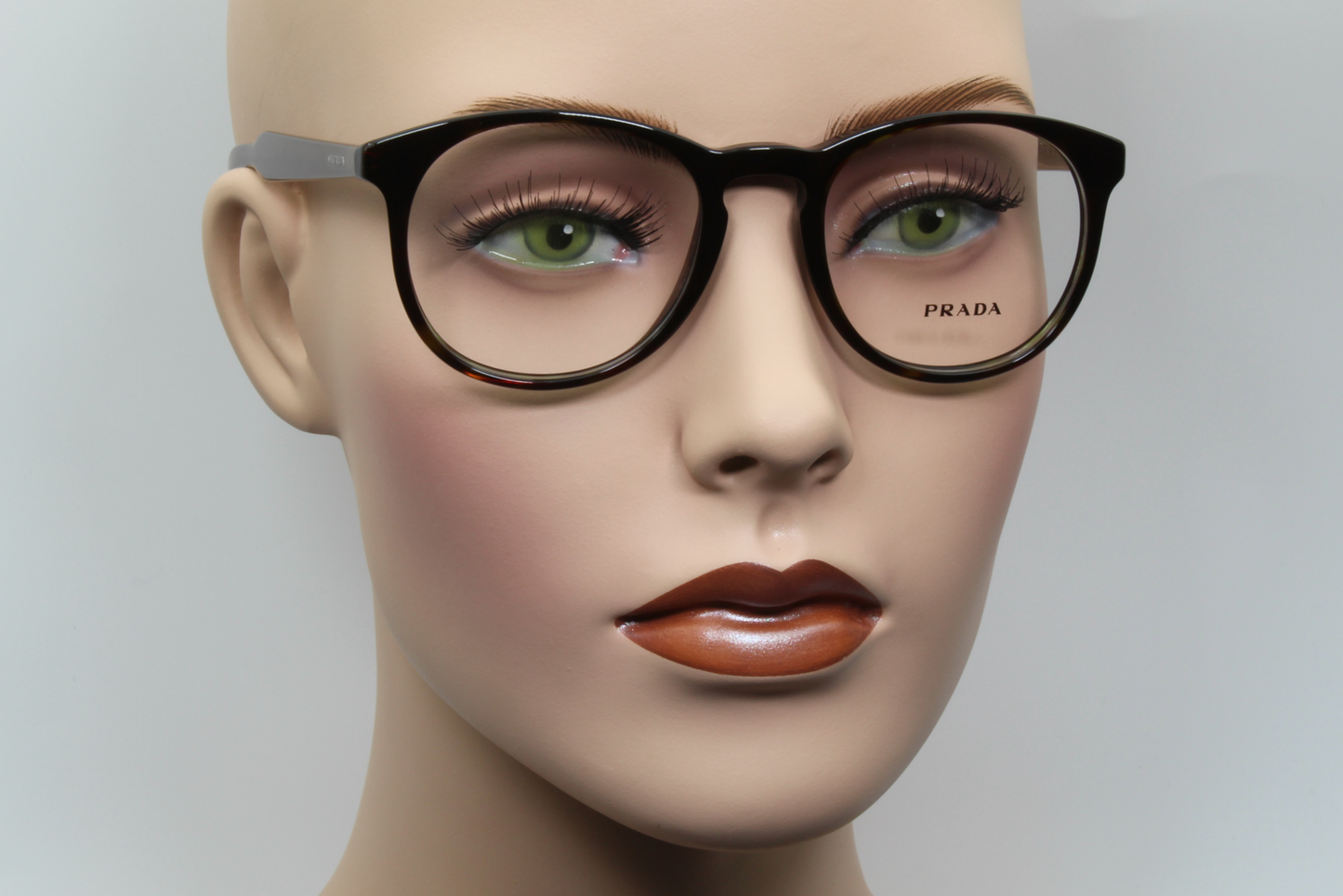 Prada VPR19S  Female Round Glasses Frame Gloss Havana Brown 50mm