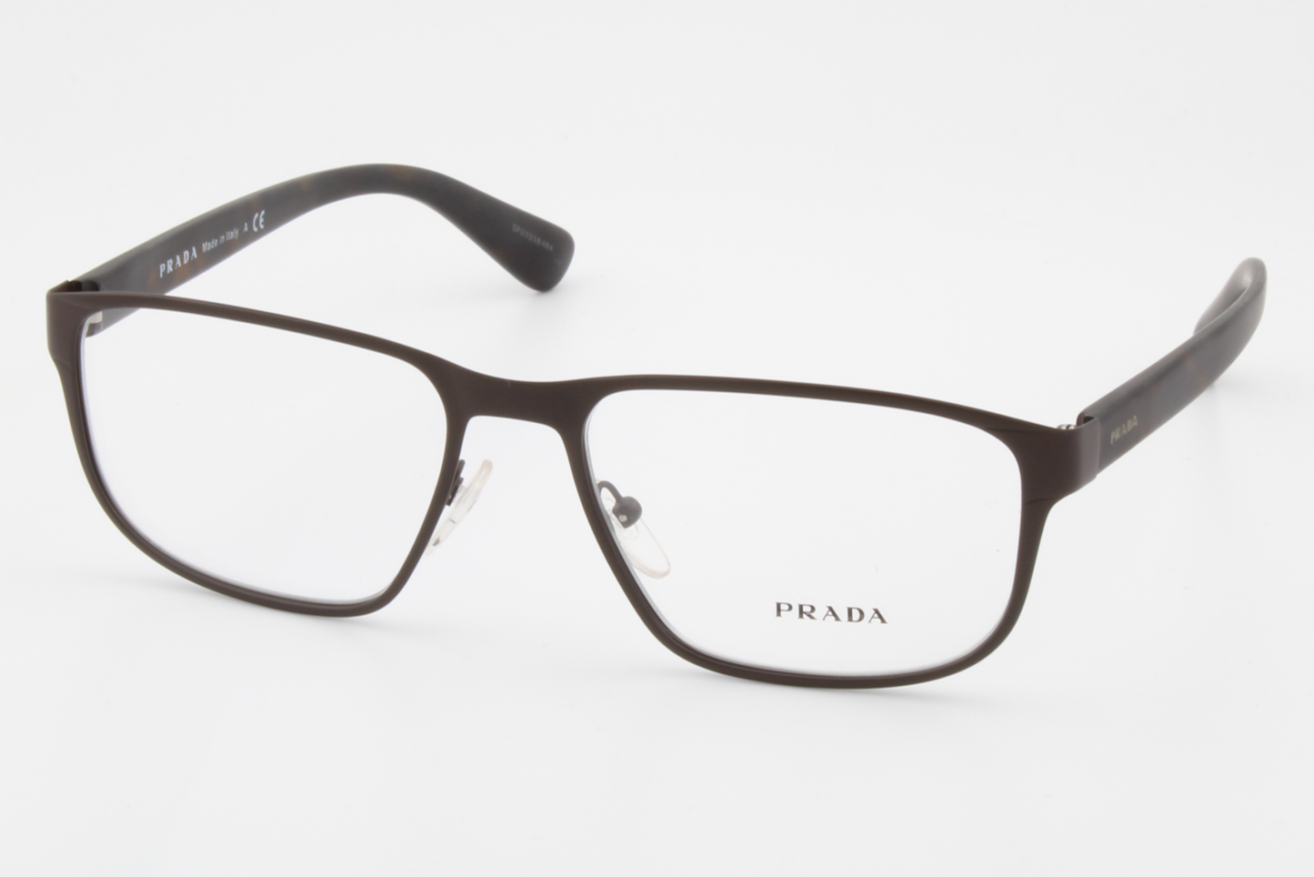 Prada VPR56S  Male Square Glasses Frame Brown, Dark Havana 55mm