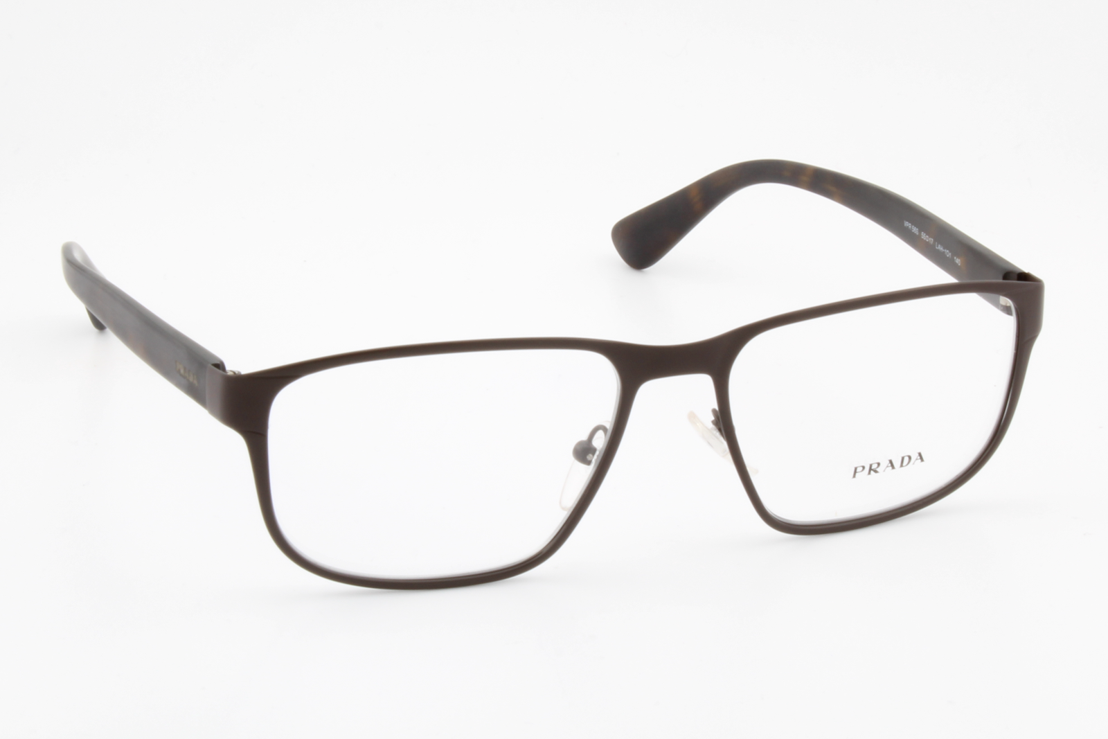 Prada VPR56S  Male Square Glasses Frame Brown, Dark Havana 55mm