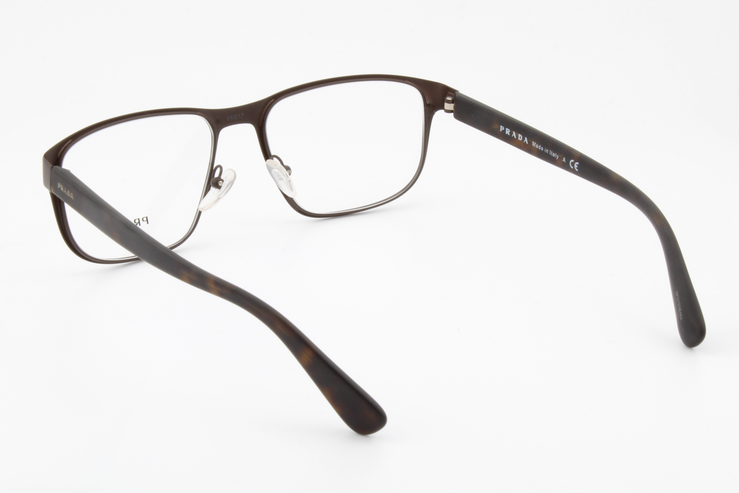 Prada VPR56S  Male Square Glasses Frame Brown, Dark Havana 55mm