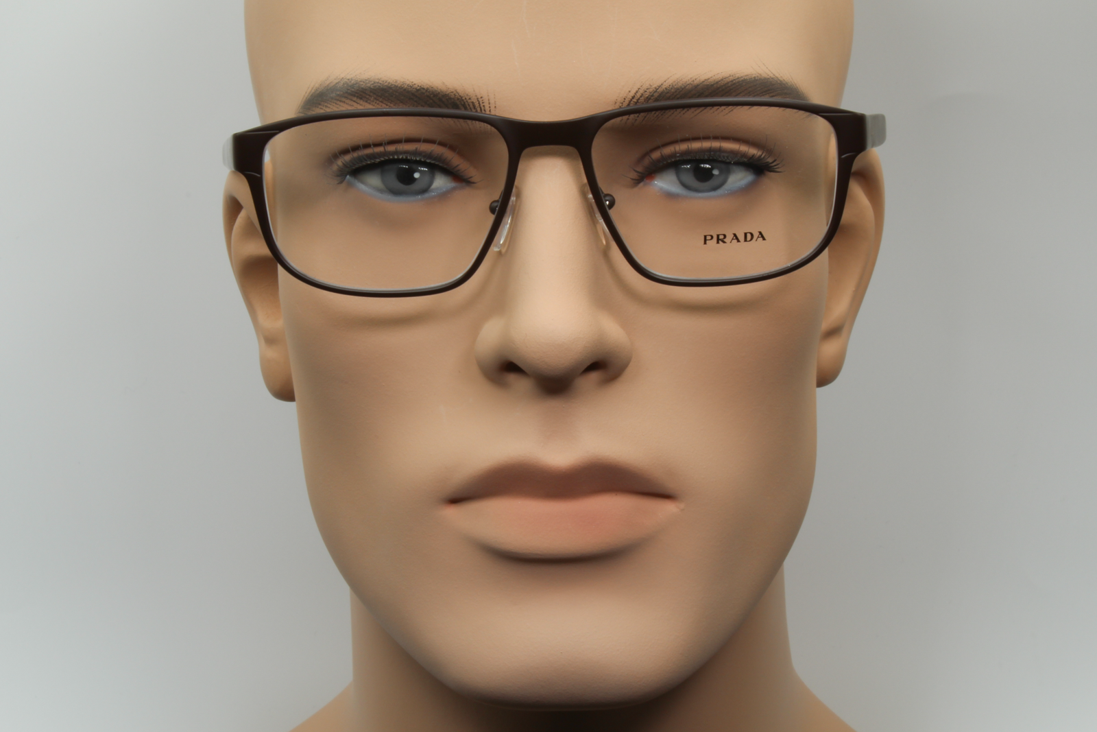 Prada VPR56S  Male Square Glasses Frame Brown, Dark Havana 55mm