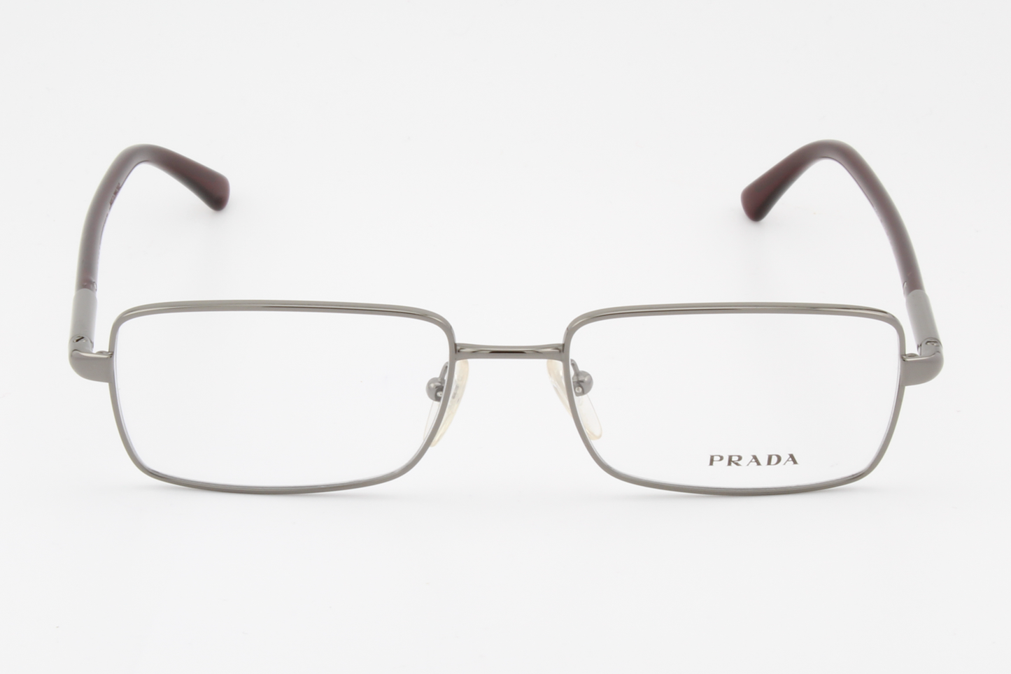 Prada VPR63M  Unisex Rectangular Glasses Frame Gunmetal, Red 52mm