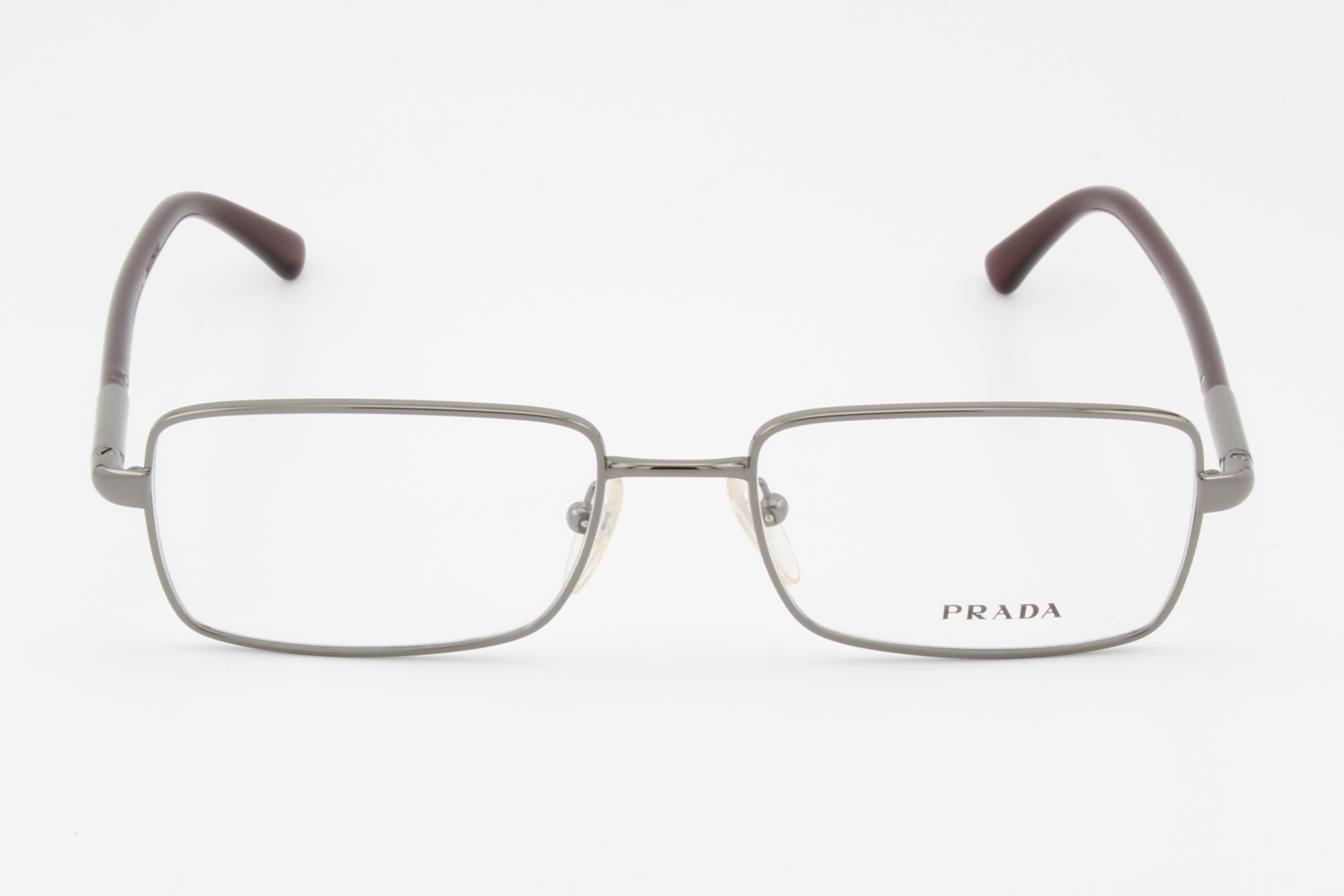 Prada VPR63M  Unisex Rectangular Glasses Frame Gunmetal, Red 52mm