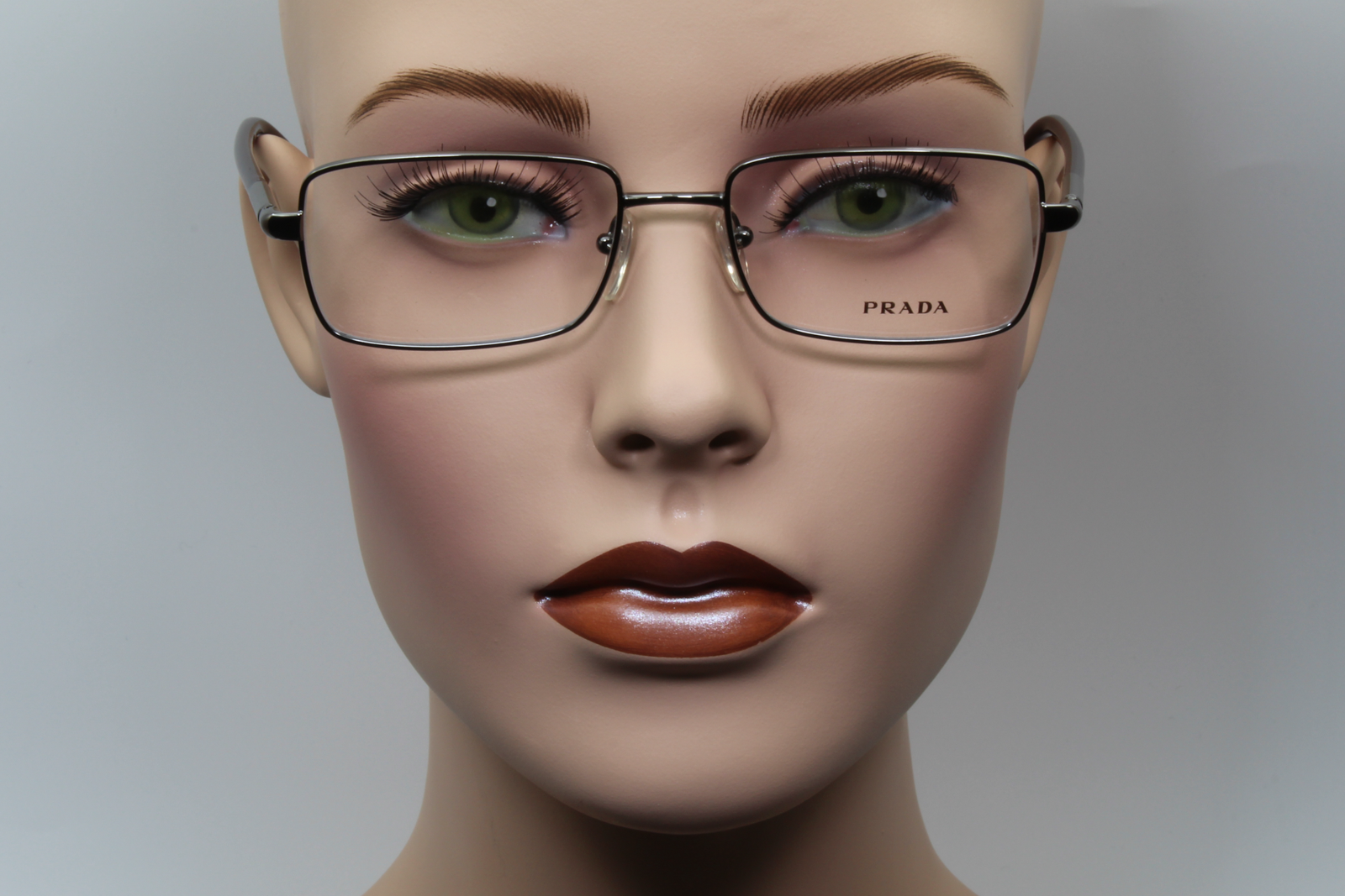 Prada VPR63M  Unisex Rectangular Glasses Frame Gunmetal, Red 52mm