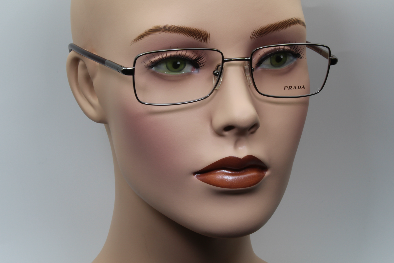 Prada VPR63M  Unisex Rectangular Glasses Frame Gunmetal, Red 52mm