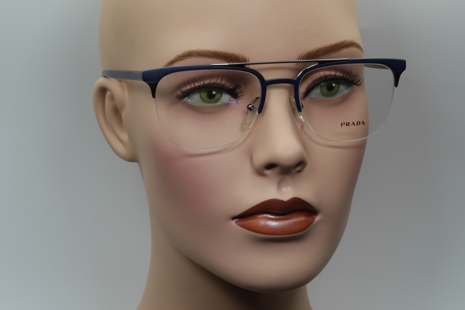 Prada VPR63U  Unisex Square Glasses Frame Matte Blue, Gunmetal 54mm