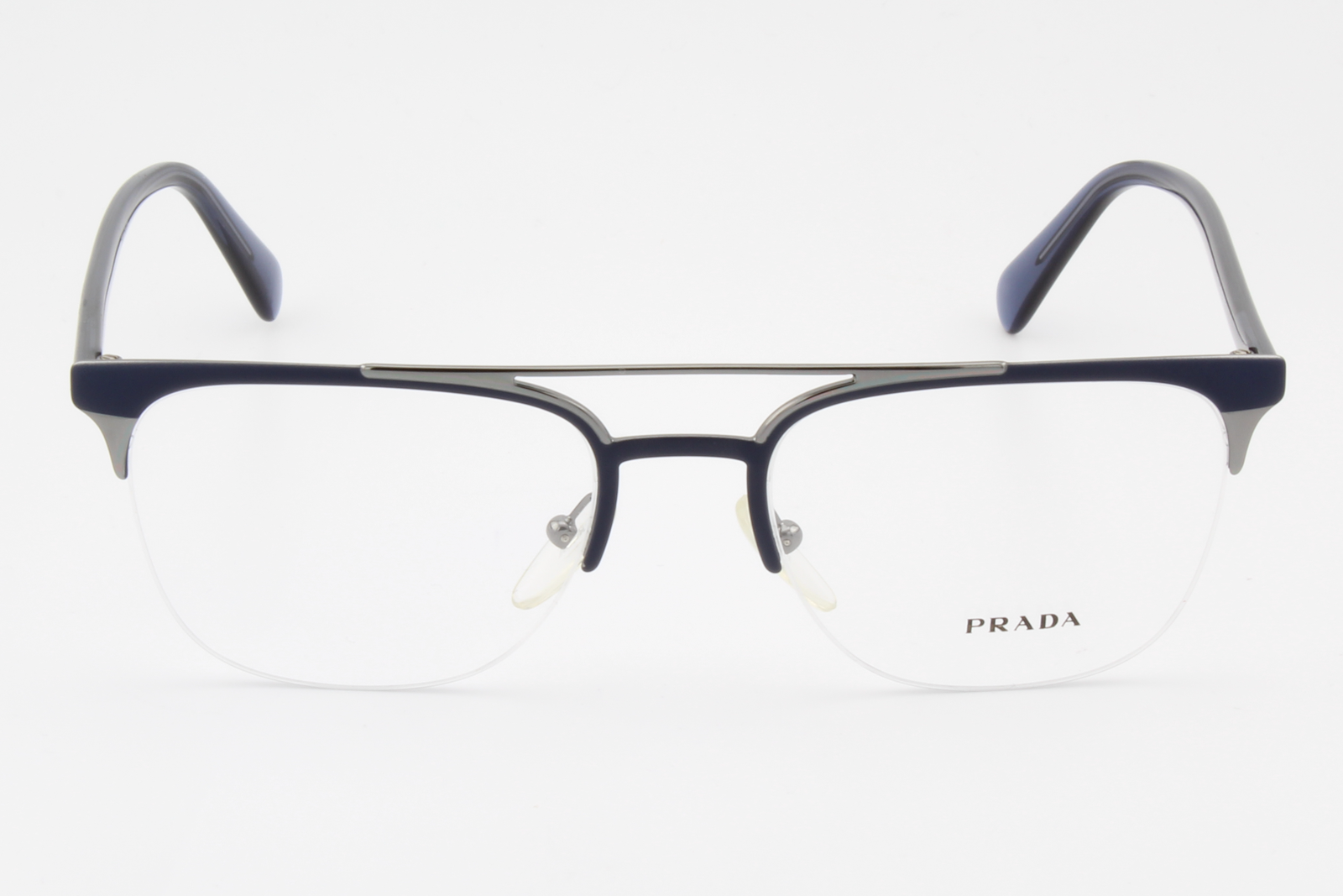 Prada VPR63U  Unisex Square Glasses Frame Matte Blue, Gunmetal 54mm