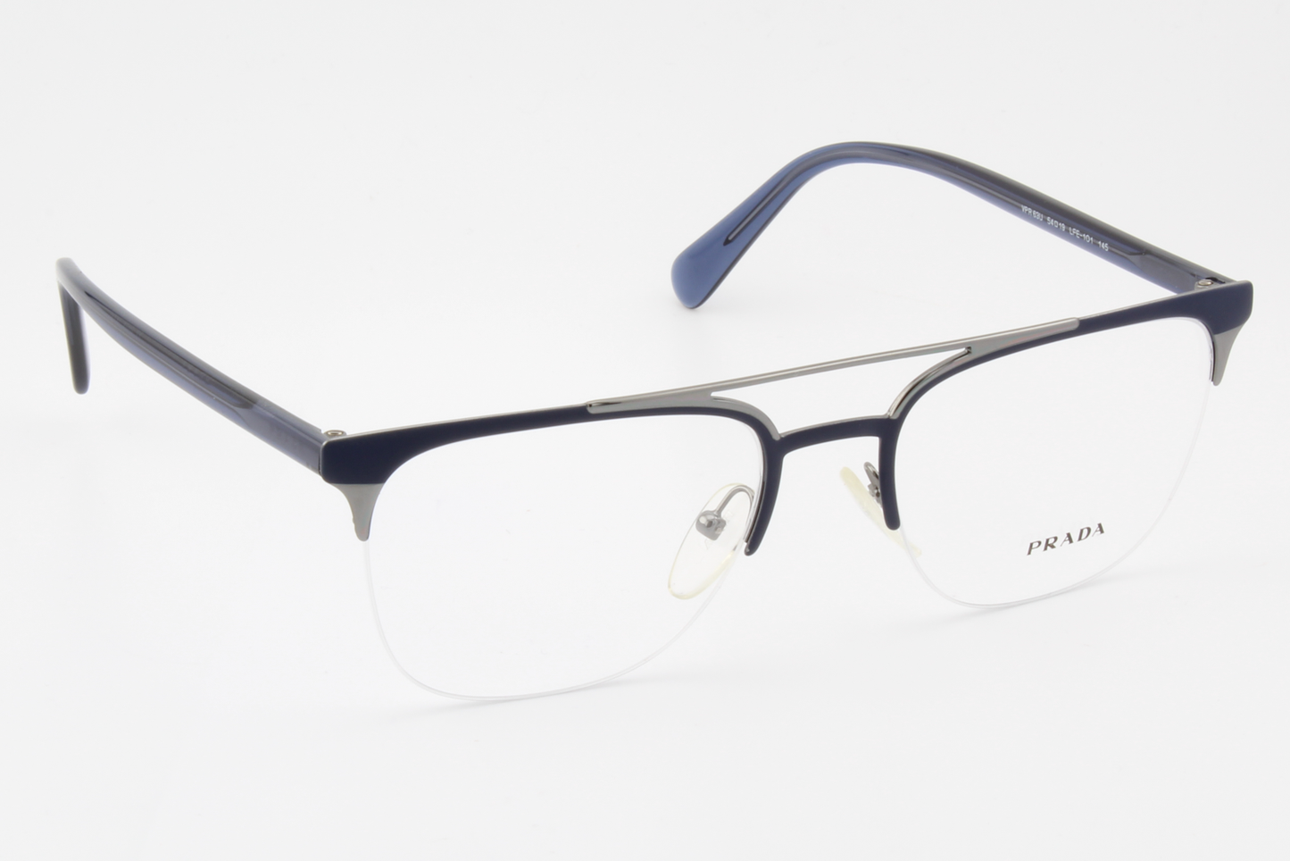 Prada VPR63U  Unisex Square Glasses Frame Matte Blue, Gunmetal 54mm