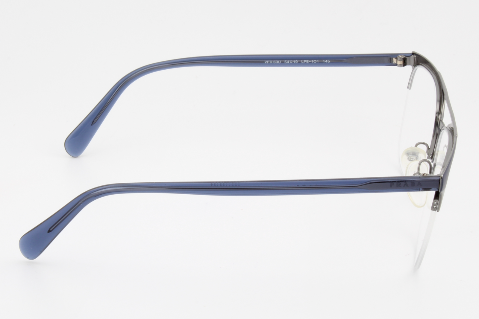 Prada VPR63U  Unisex Square Glasses Frame Matte Blue, Gunmetal 54mm