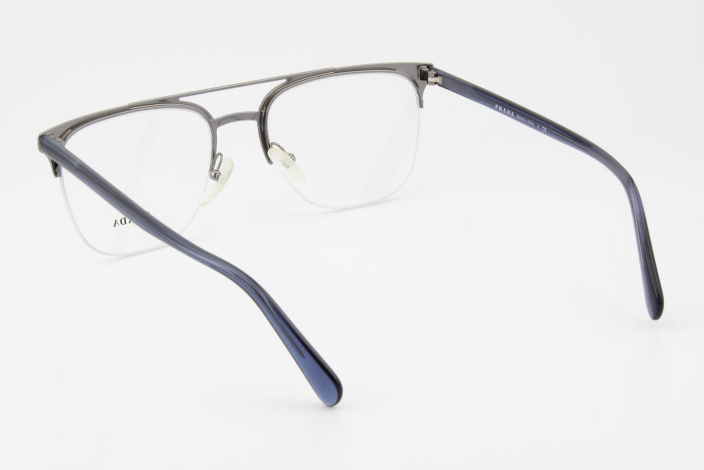 Prada VPR63U  Unisex Square Glasses Frame Matte Blue, Gunmetal 54mm
