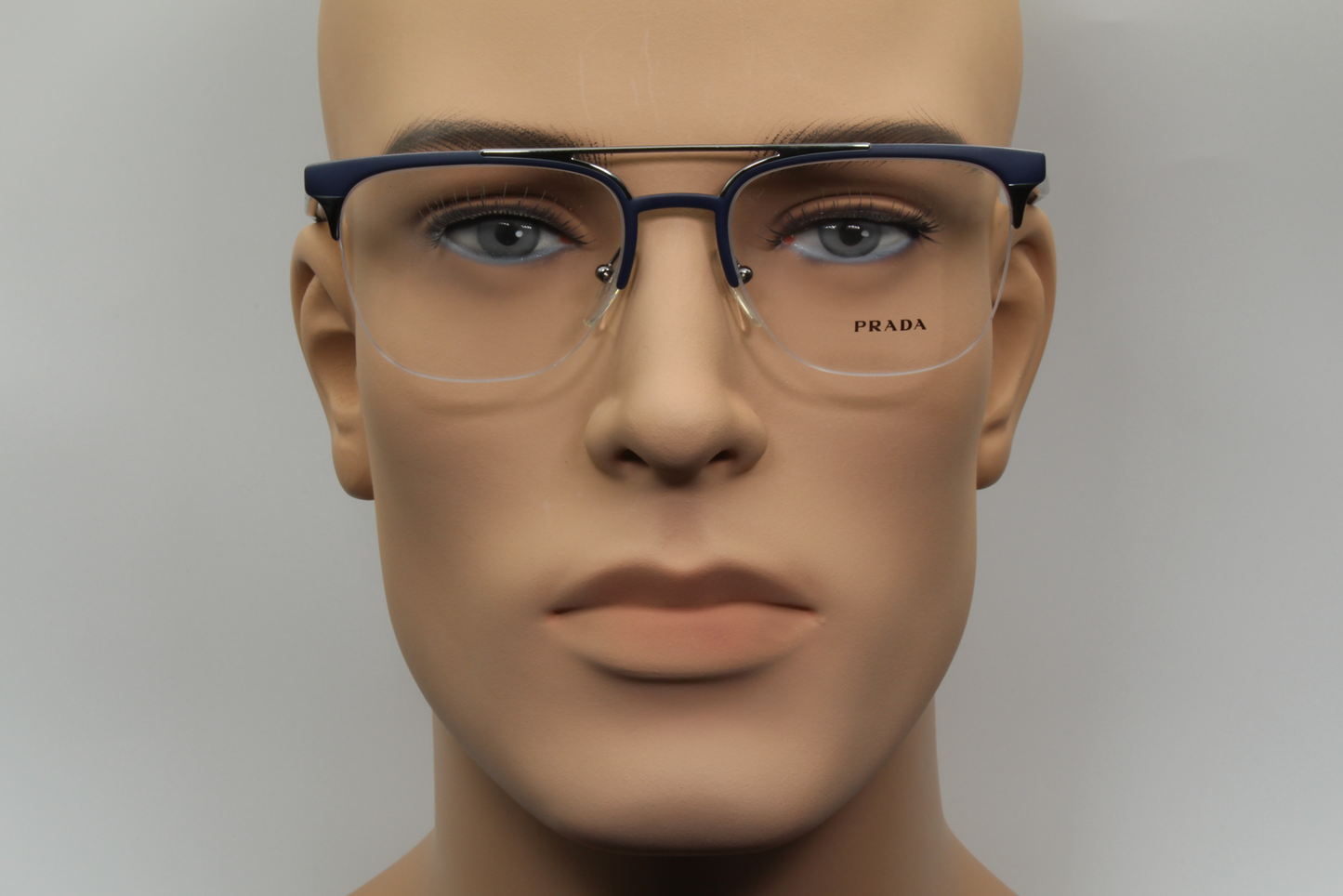 Prada VPR63U  Unisex Square Glasses Frame Matte Blue, Gunmetal 54mm