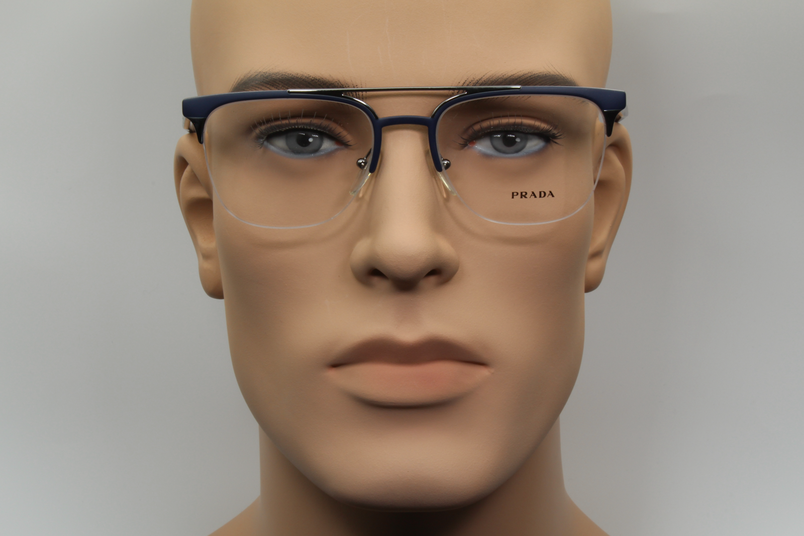 Prada VPR63U  Unisex Square Glasses Frame Matte Blue, Gunmetal 54mm