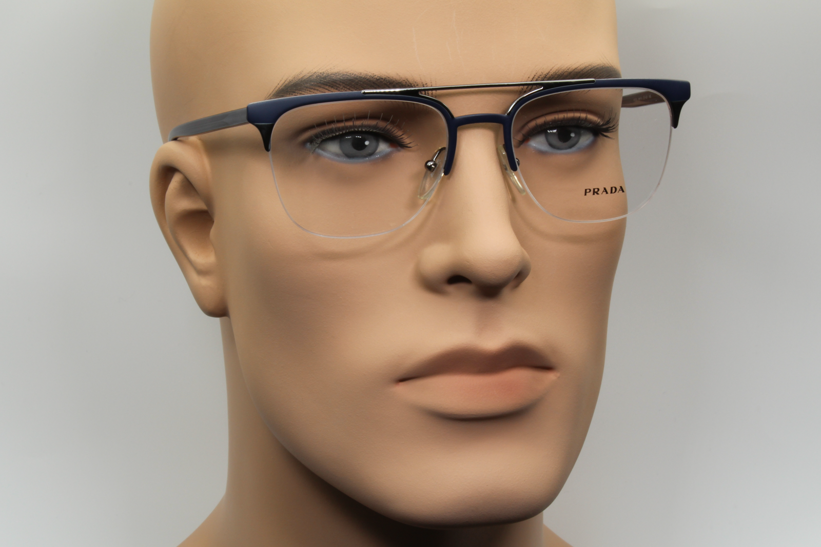 Prada VPR63U  Unisex Square Glasses Frame Matte Blue, Gunmetal 54mm