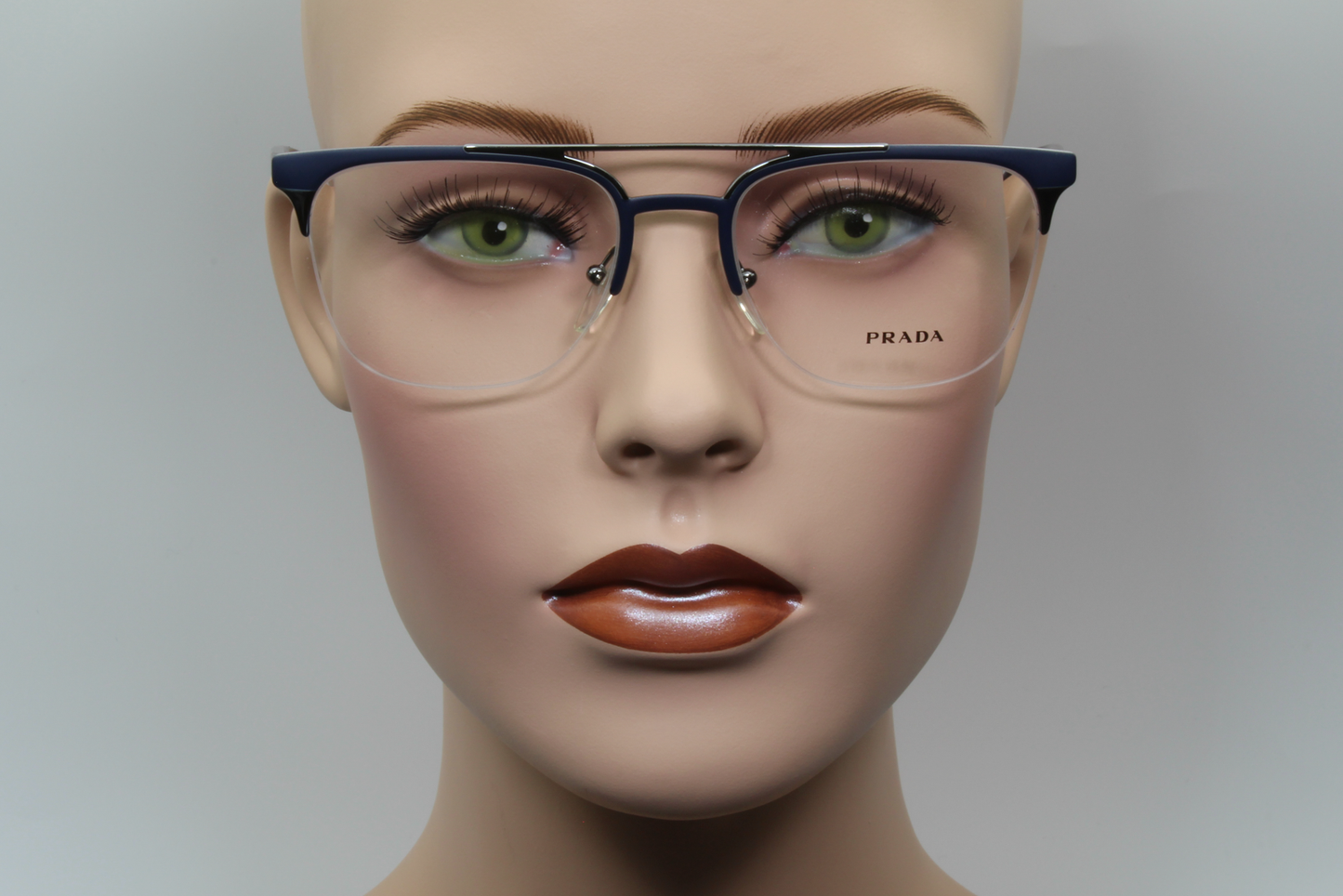 Prada VPR63U  Unisex Square Glasses Frame Matte Blue, Gunmetal 54mm