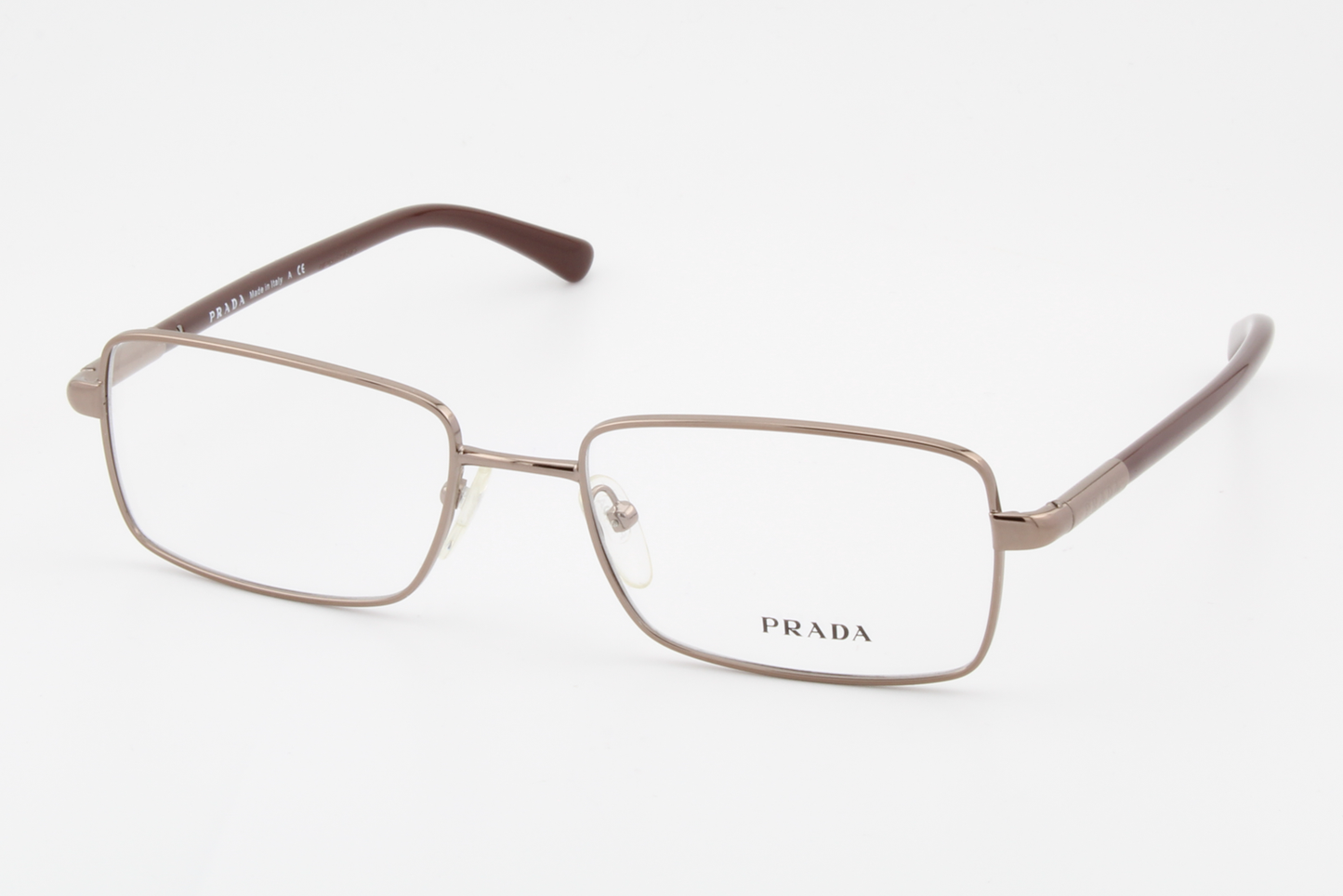 Prada VPR63M  Unisex Rectangular Glasses Frame Gunmetal/Brown 52mm