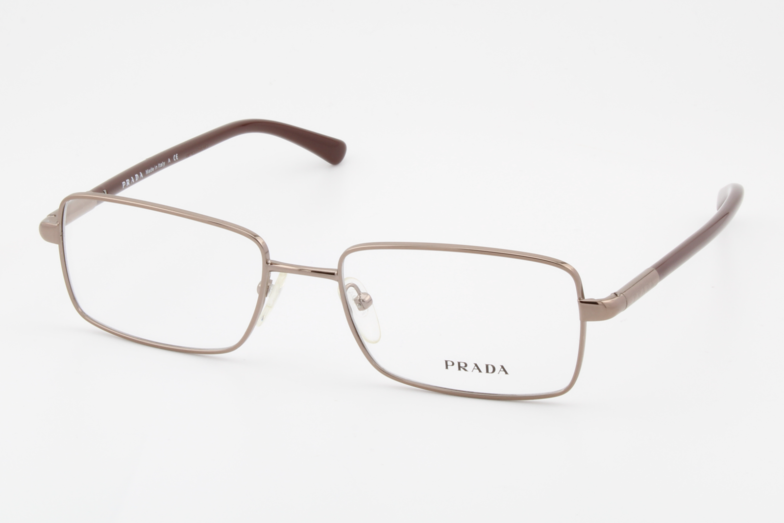 Prada VPR63M  Unisex Rectangular Glasses Frame Gunmetal/Brown 52mm