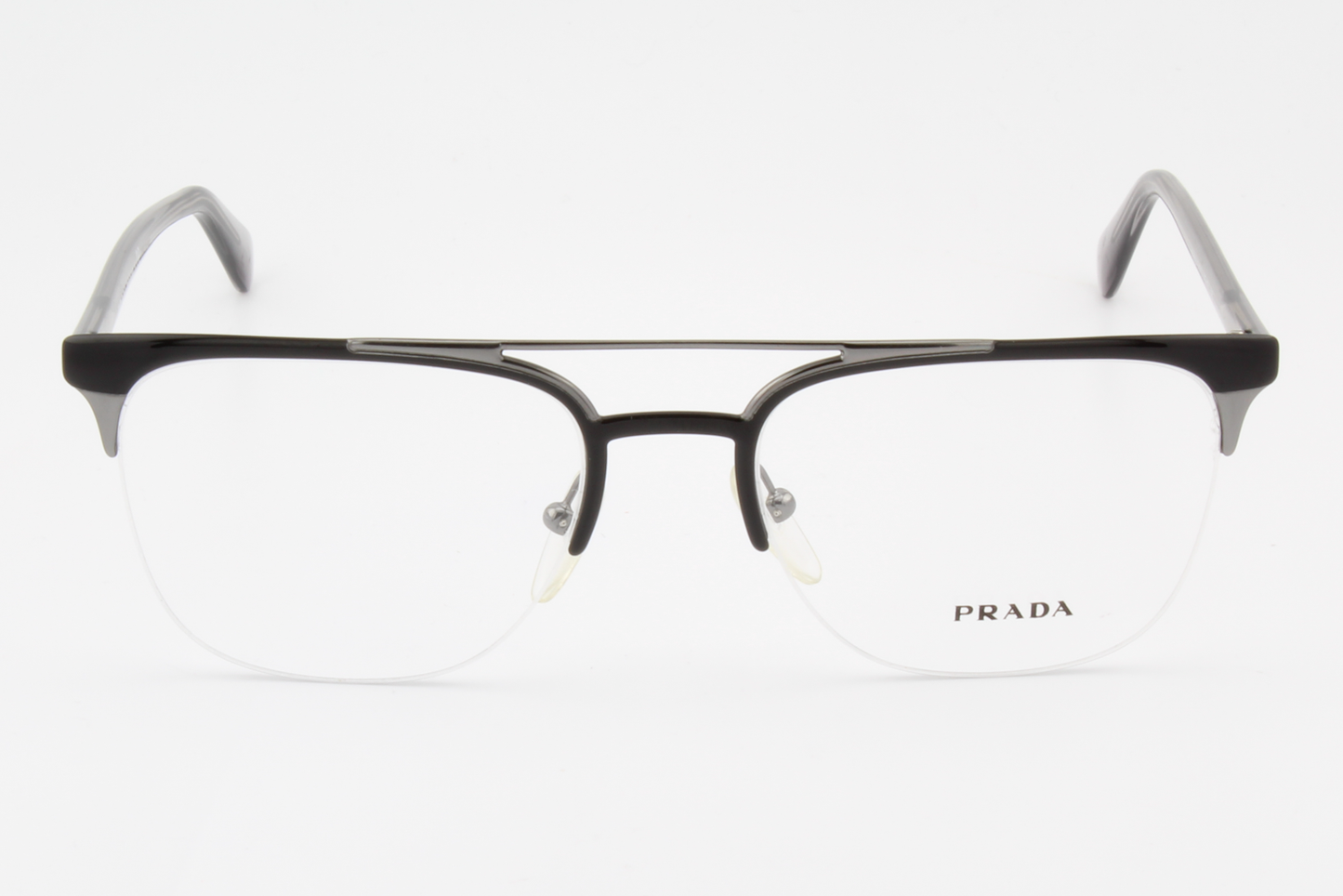 Prada VPR63U  Unisex Square Glasses Frame Black, Gunmetal 54mm