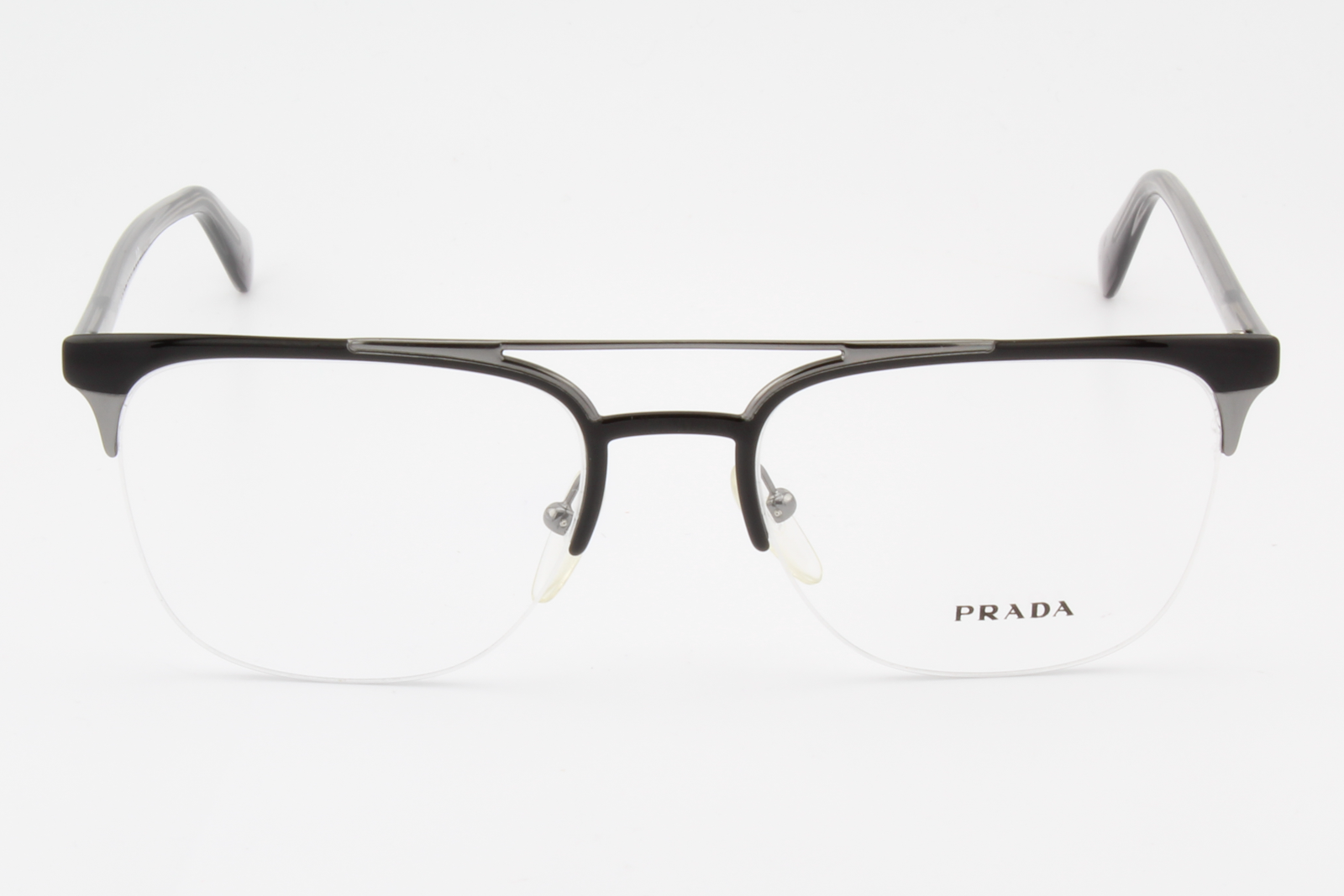 Prada VPR63U  Unisex Square Glasses Frame Black, Gunmetal 54mm