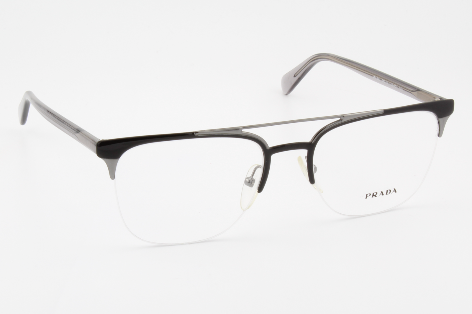 Prada VPR63U  Unisex Square Glasses Frame Black, Gunmetal 54mm