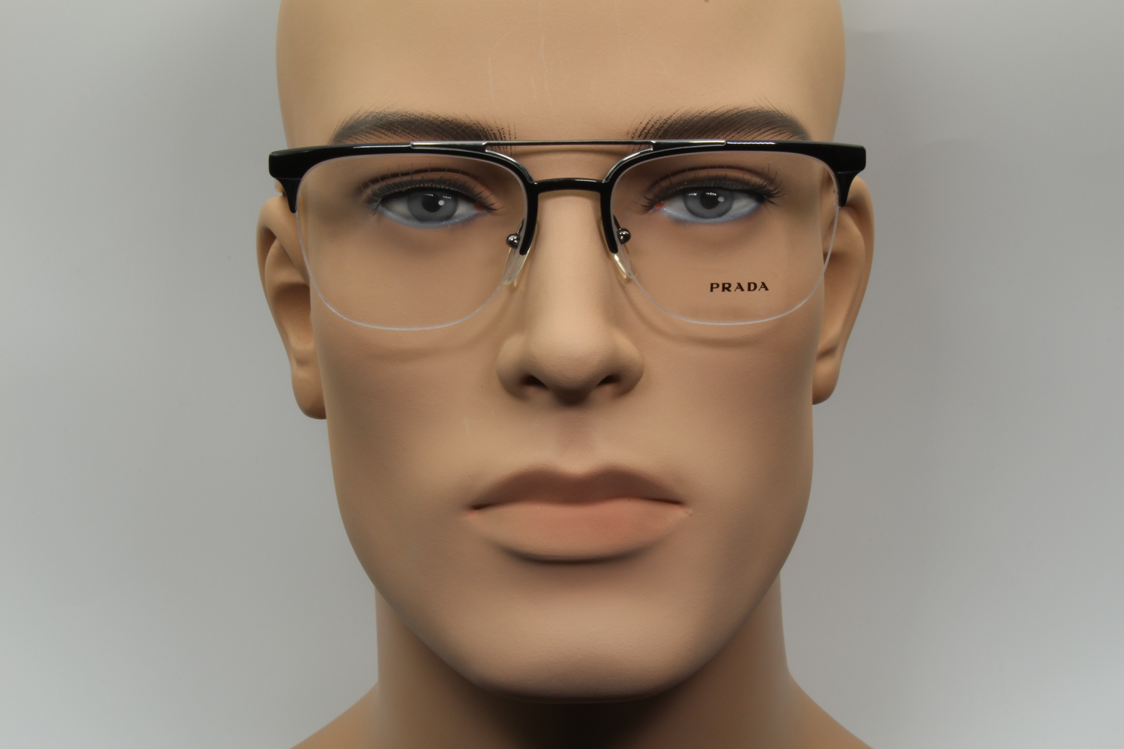 Prada VPR63U  Unisex Square Glasses Frame Black, Gunmetal 54mm