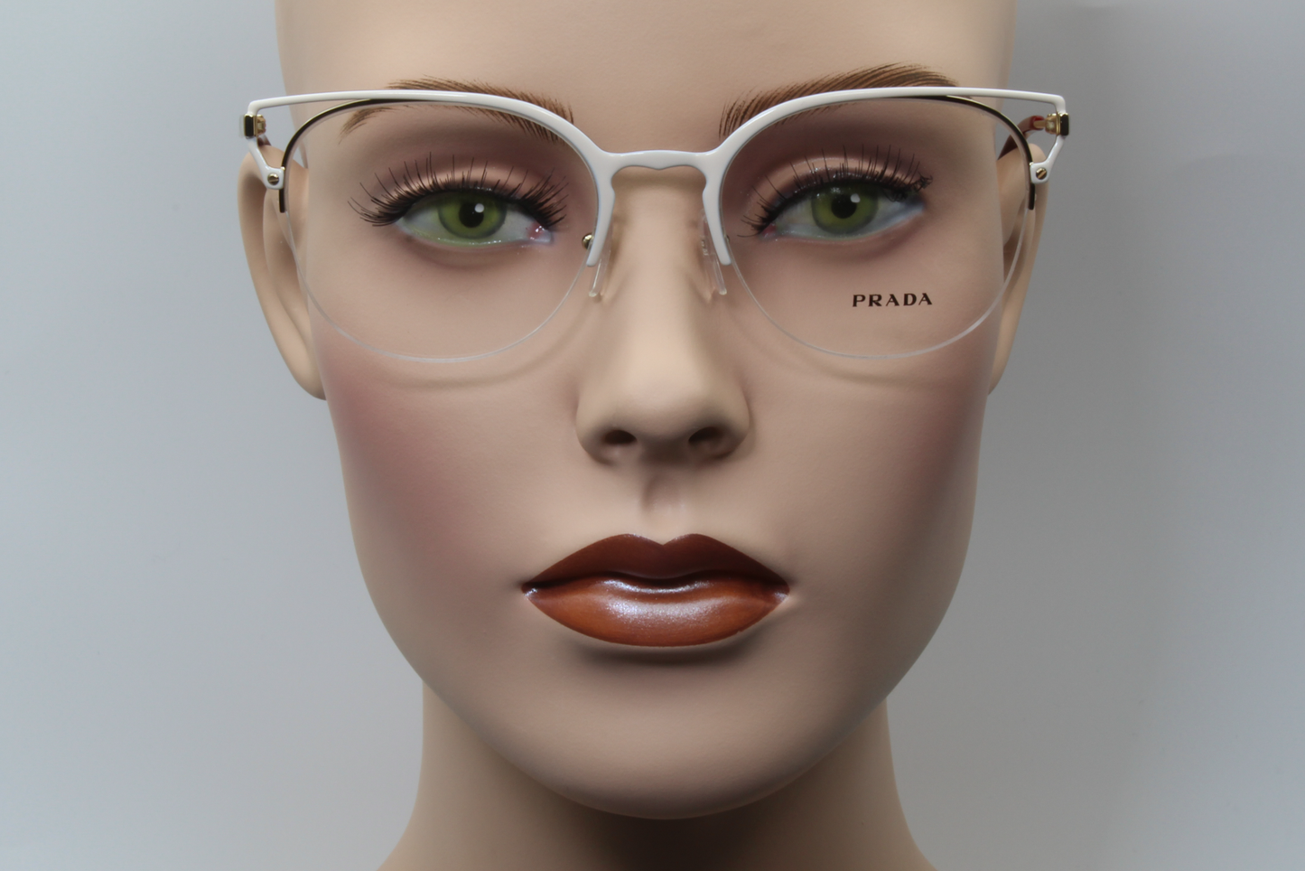 Prada VPR64U  Female Cat Eye Glasses Frame White/Gold/Burgundy 53mm