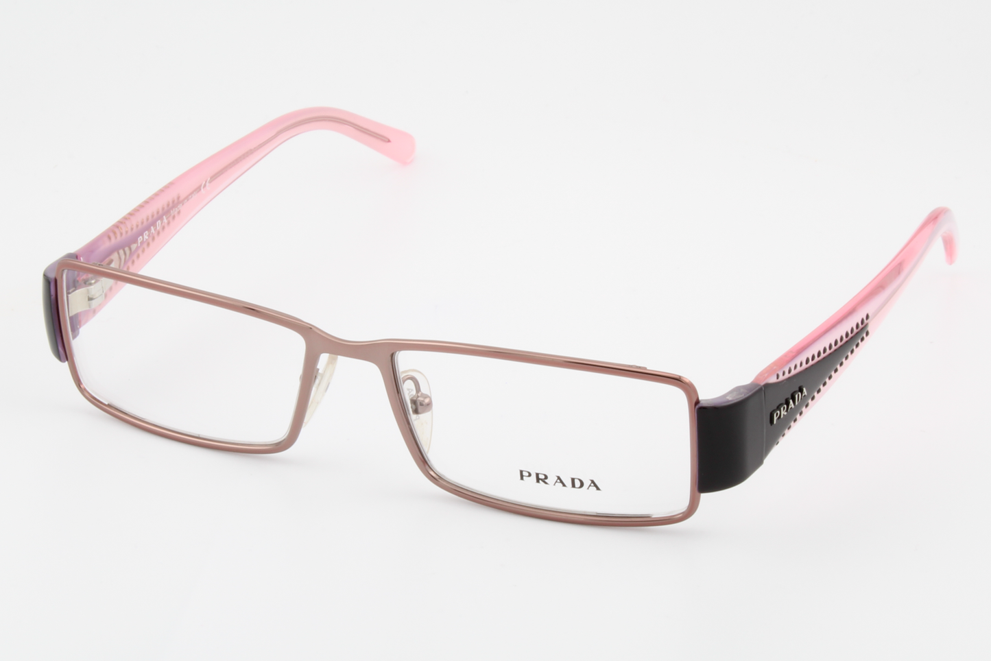 Prada VPR71I  Female Rectangular Glasses Frame Bronze, Black, Pink 52mm