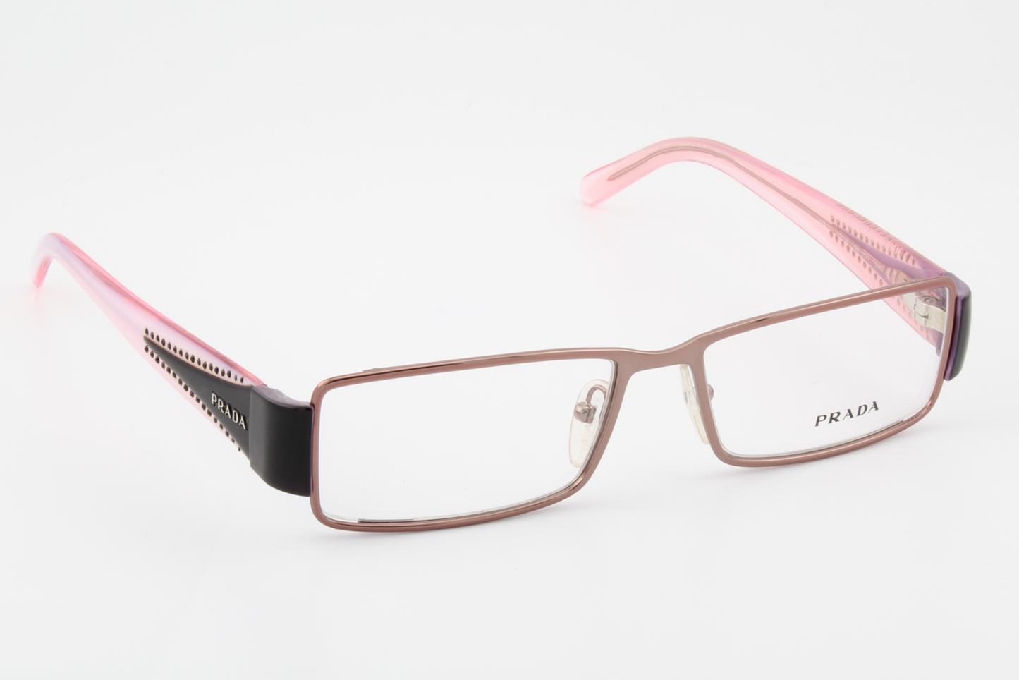 Prada VPR71I  Female Rectangular Glasses Frame Bronze, Black, Pink 52mm