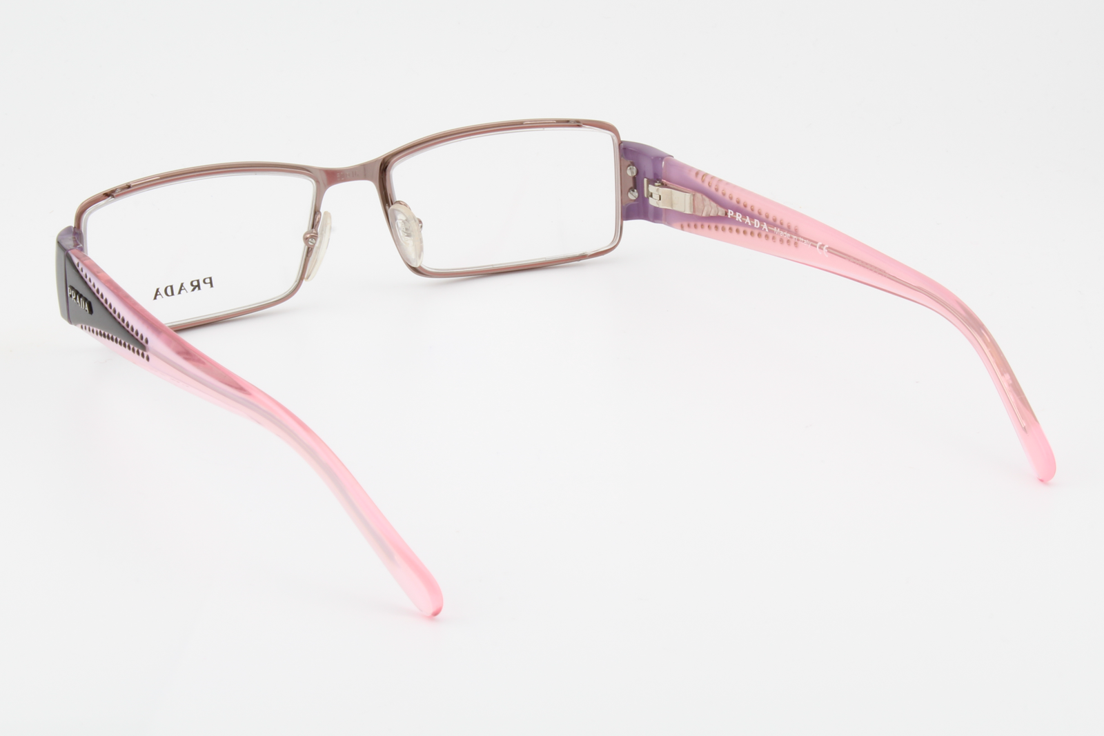 Prada VPR71I  Female Rectangular Glasses Frame Bronze, Black, Pink 52mm
