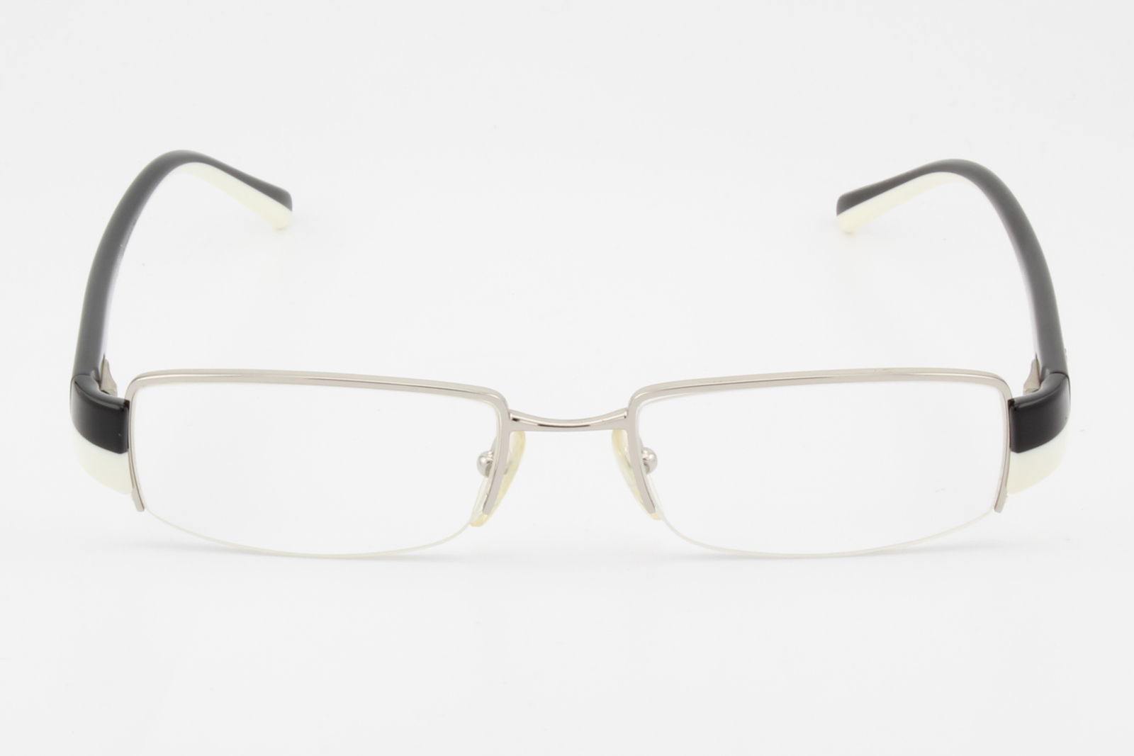 Prada VPR74H  Male Rectangular Glasses Frame Silver, Black, White 51mm