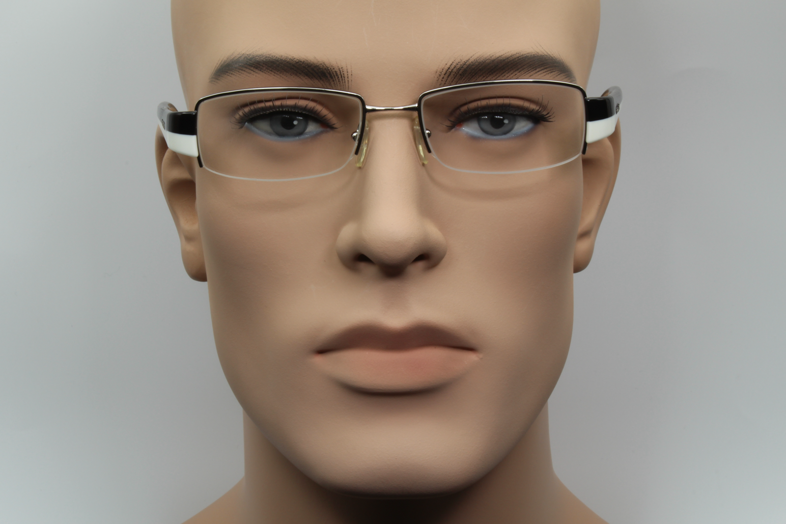 Prada VPR74H  Male Rectangular Glasses Frame Silver, Black, White 51mm