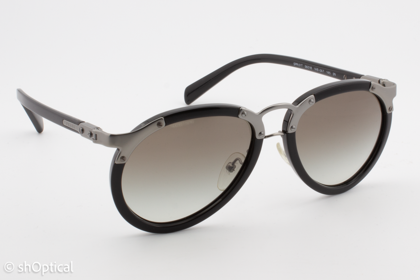 Prada SPR01T 1AB-0A7 Mens Full Rim Sunglasses Black 56mm