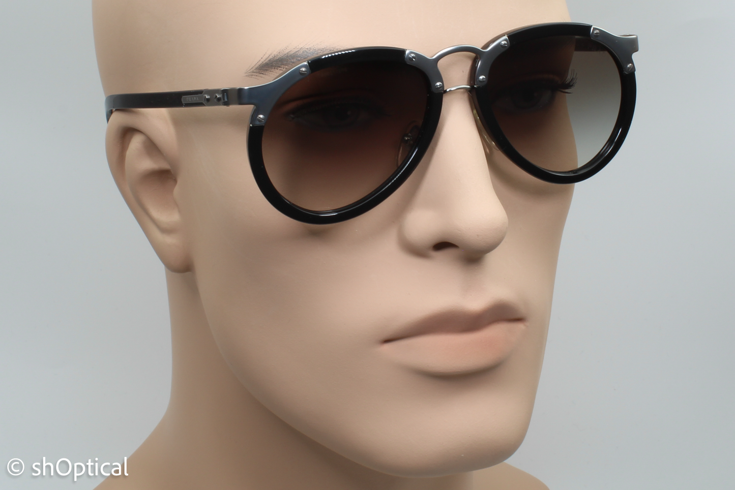 Prada SPR01T 1AB-0A7 Mens Full Rim Sunglasses Black 56mm