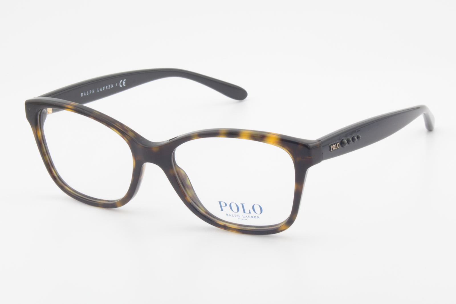 Polo Ralph Lauren PH2198  Female Cat Eye Glasses Frame Polished Dark Havana And Black 52mm